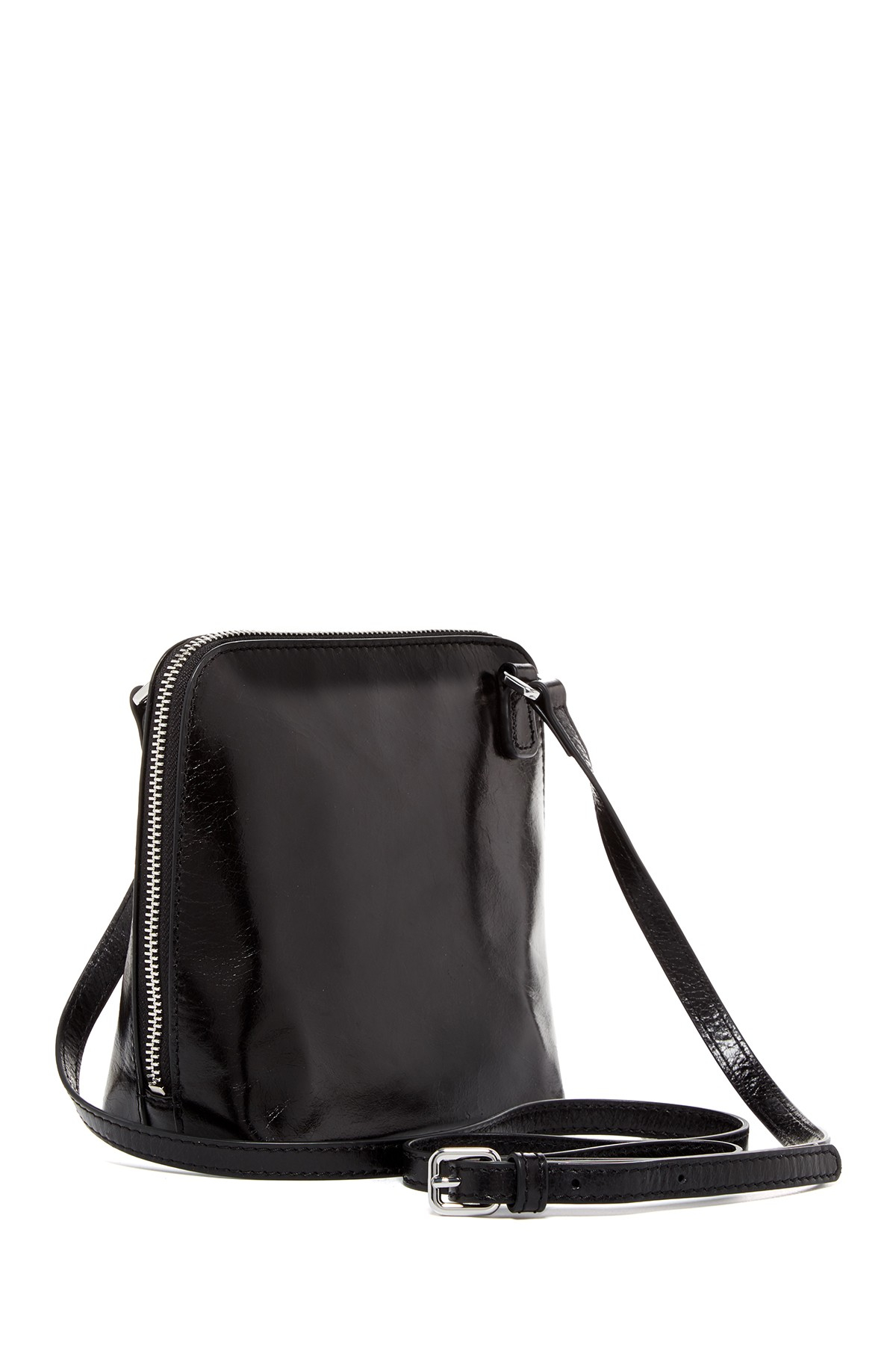 Black Leather Crossbody Hobo Keweenaw Bay Indian Community