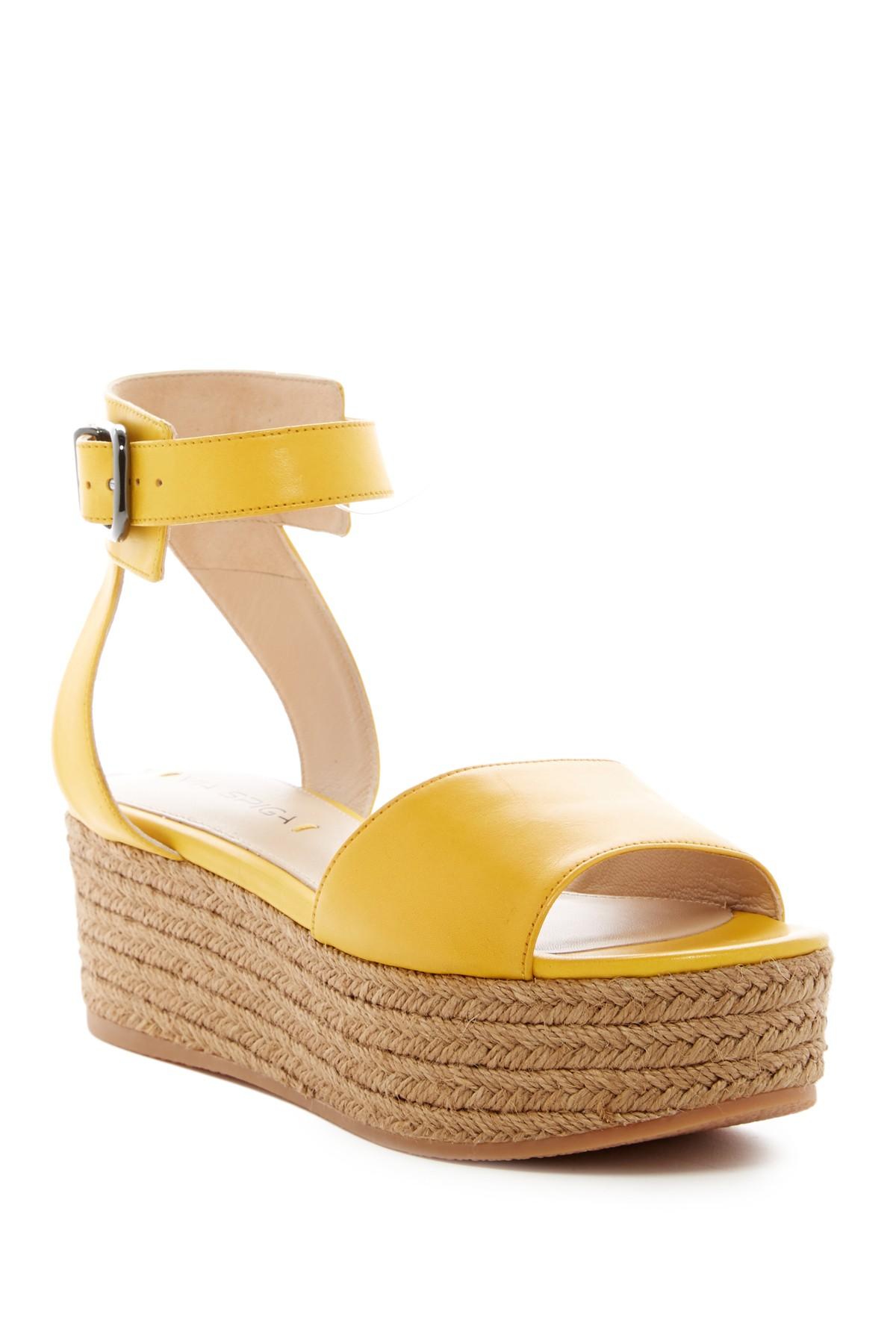 Lyst - Via spiga Nemy Platform Sandal in Yellow