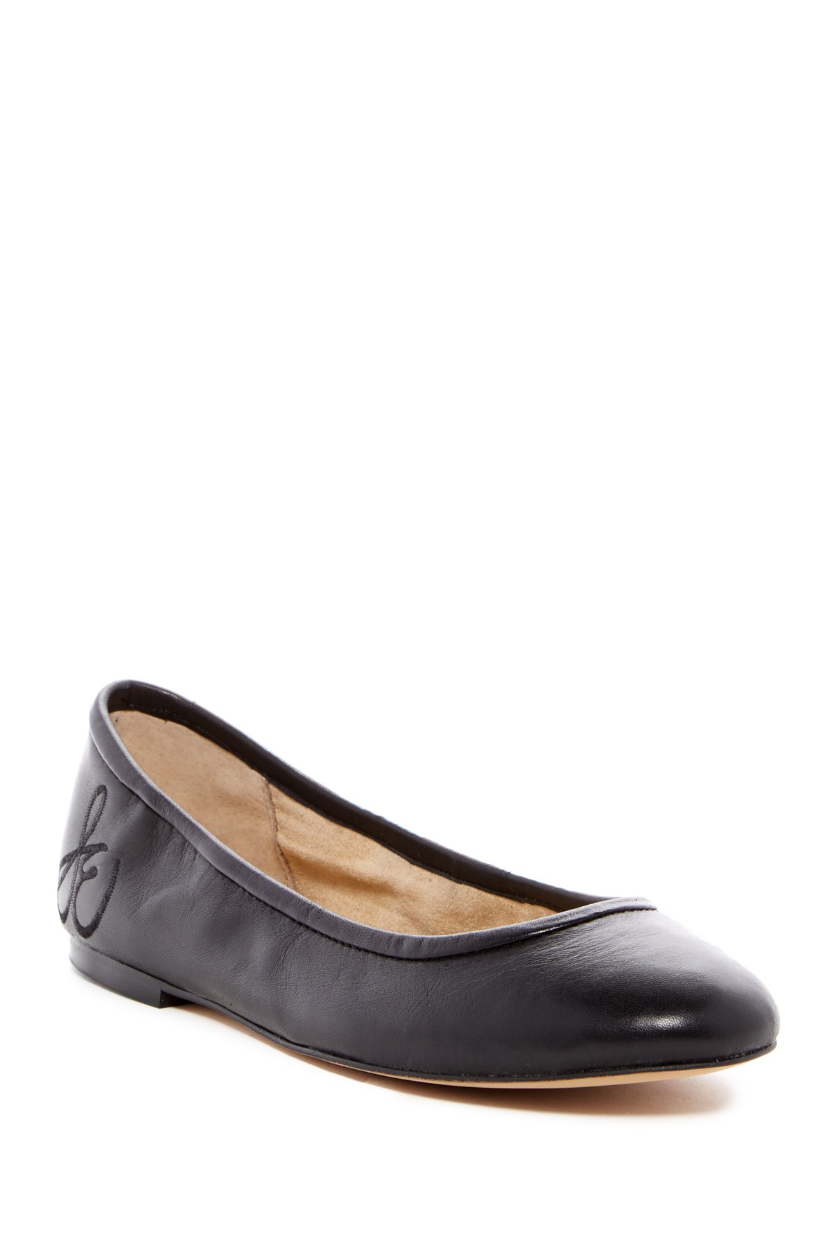 Sam edelman Fritz Leather Ballet Flat in Black | Lyst