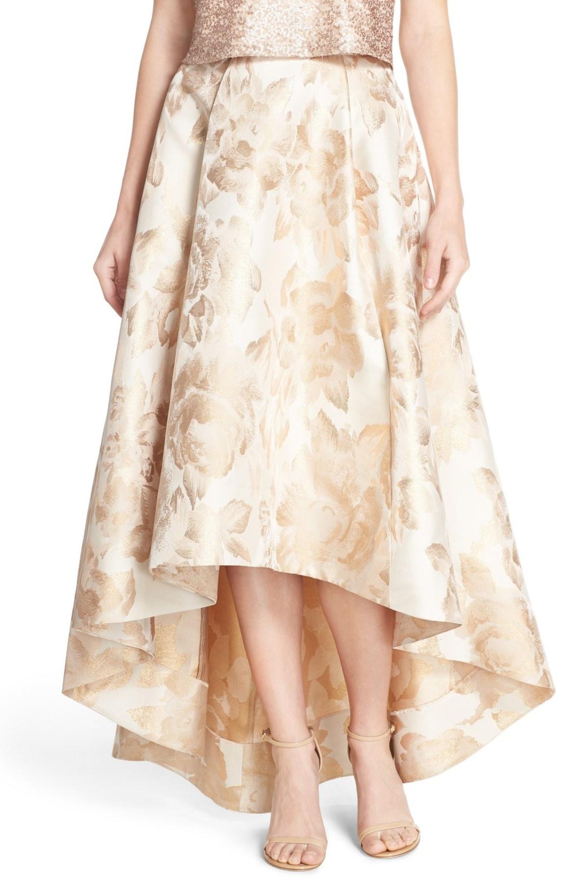 eliza j metallic floral ball gown