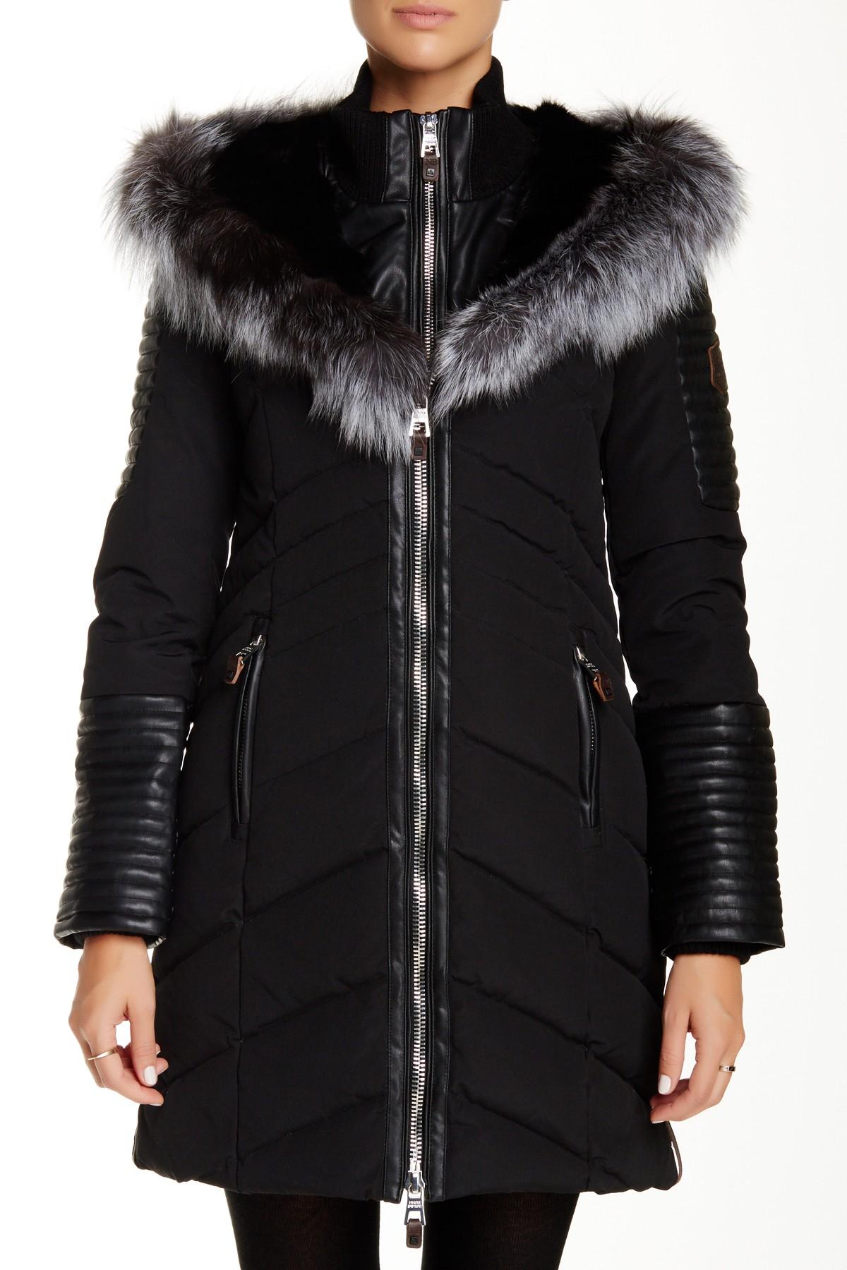 noize nicole faux fur trim parka