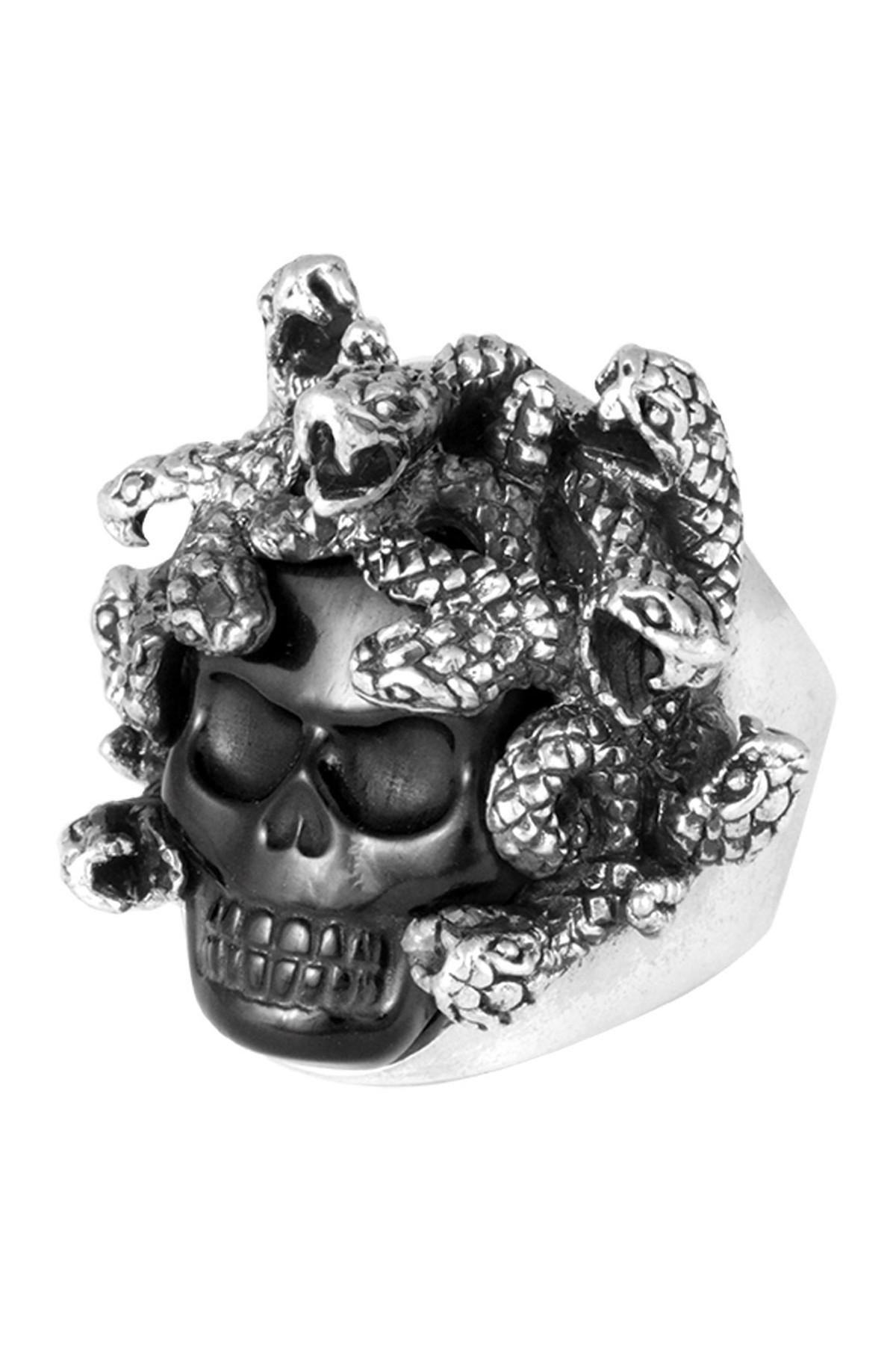 King Baby Studio Sterling Silver Carved Jet Medusa Skull ...