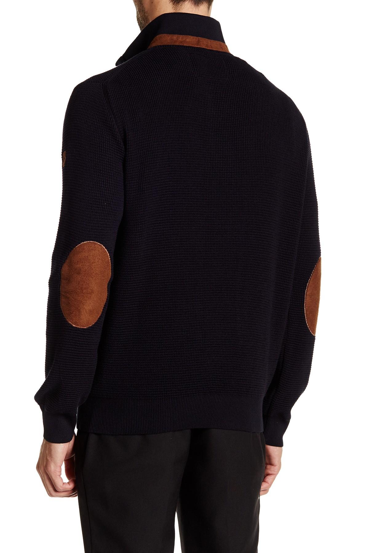 Black Sweatshirt with Suede Elbow Patches