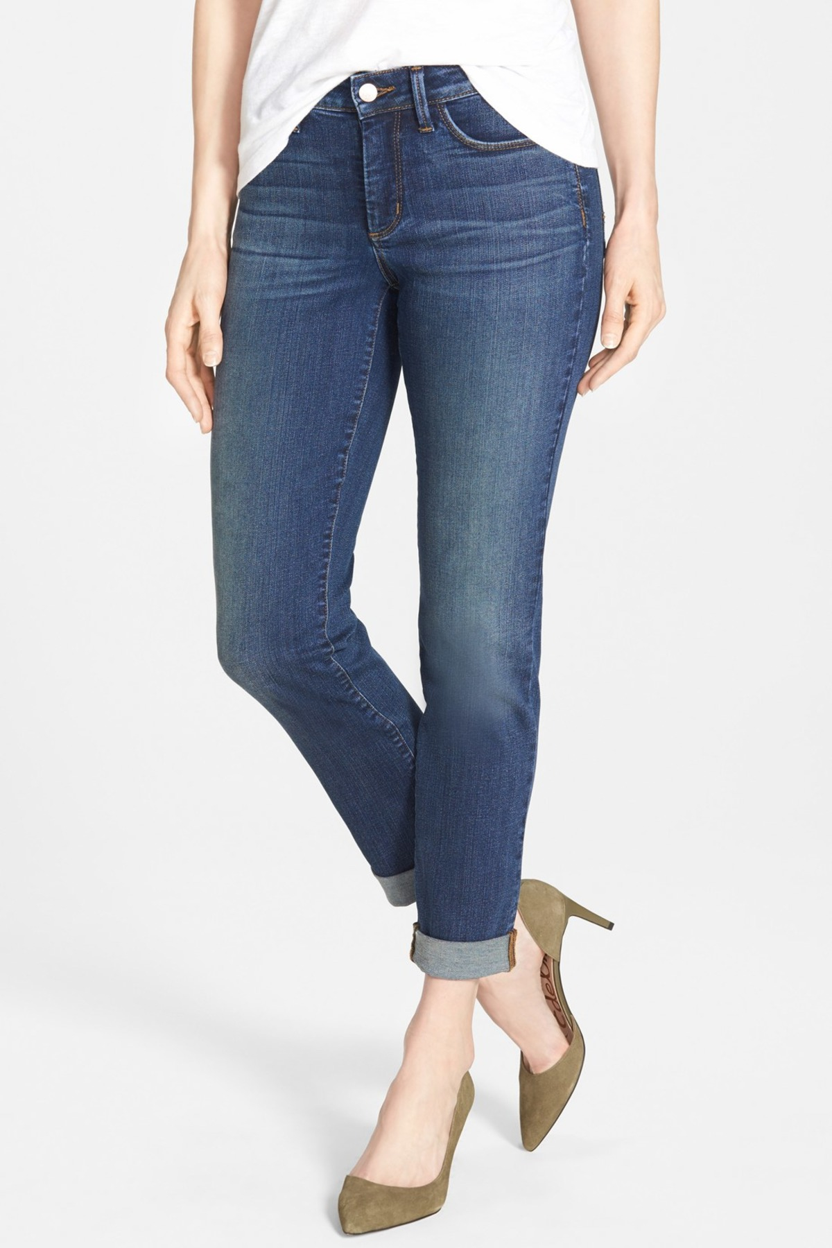 Nydj Sylvia Stretch Boyfriend Jean in Blue
