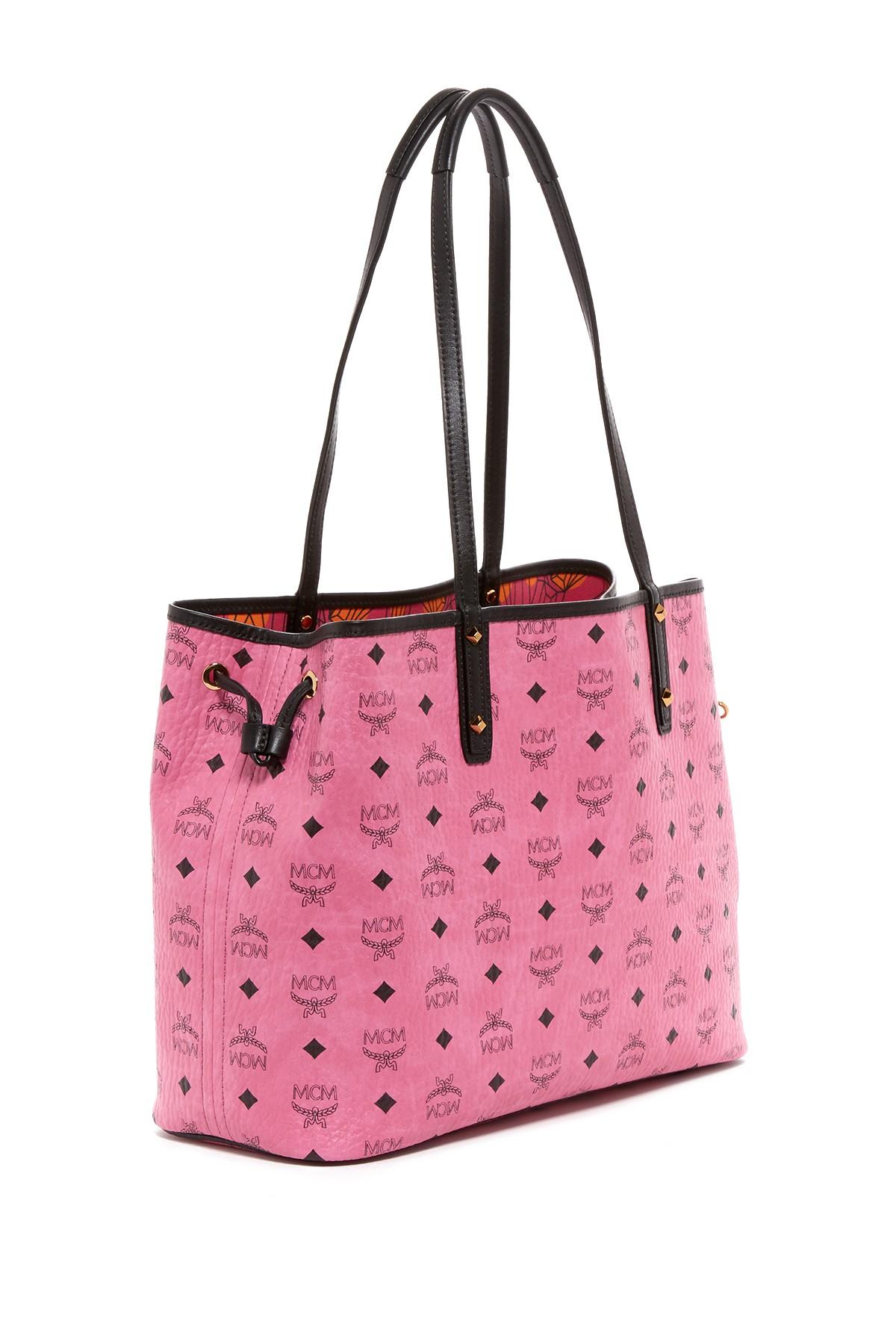 MCM Leather Medium Reversible Tote & Small Purse Set in Pink Lyst