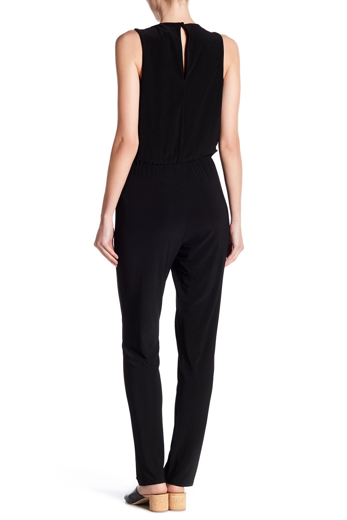 Lyst Laundry By Shelli Segal Laceup Sleeveless Jumpsuit in Black