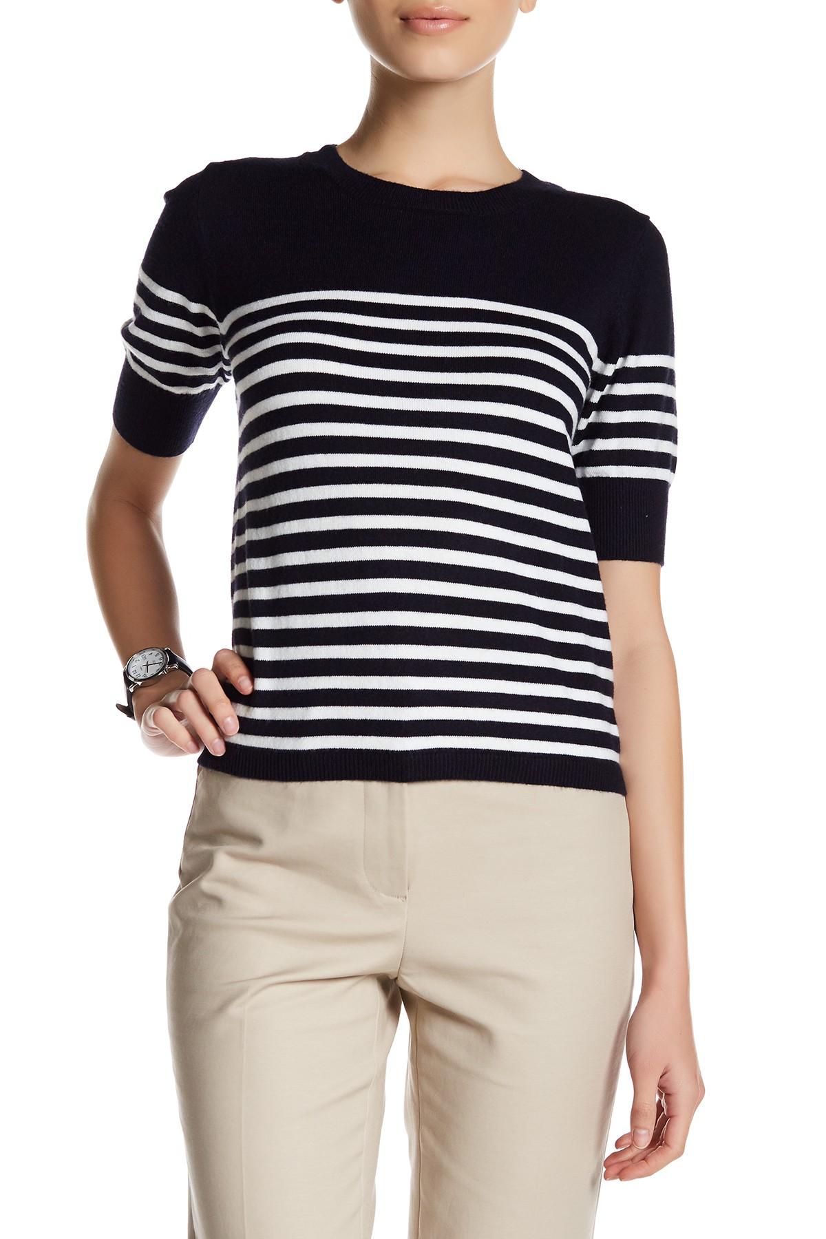 Lyst - Premise Studio Elbow Length Sleeve Striped Sweater