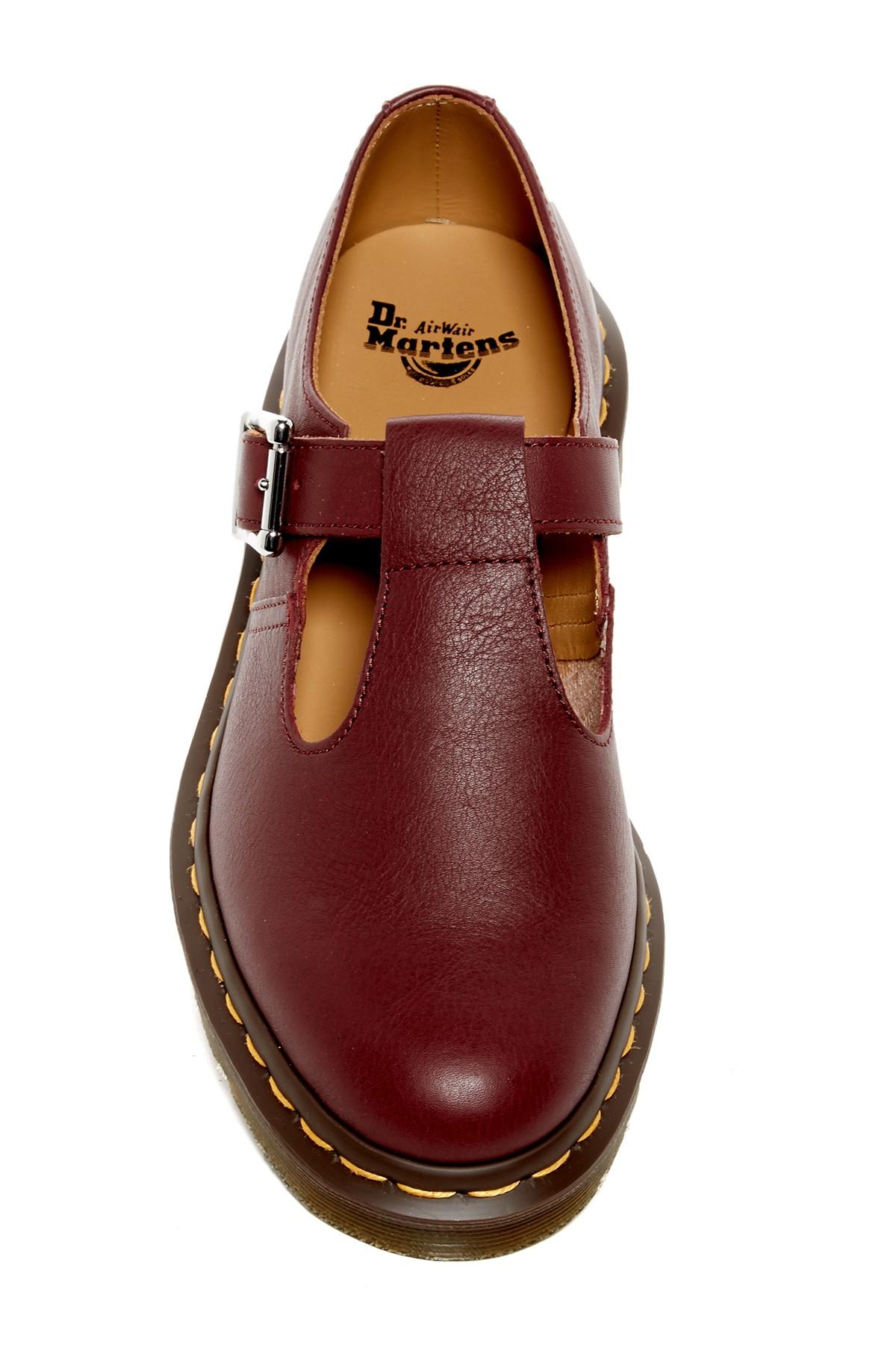 Dr. Martens Leather Polley Mary Jane Flat in Cherry Red (Red) | Lyst