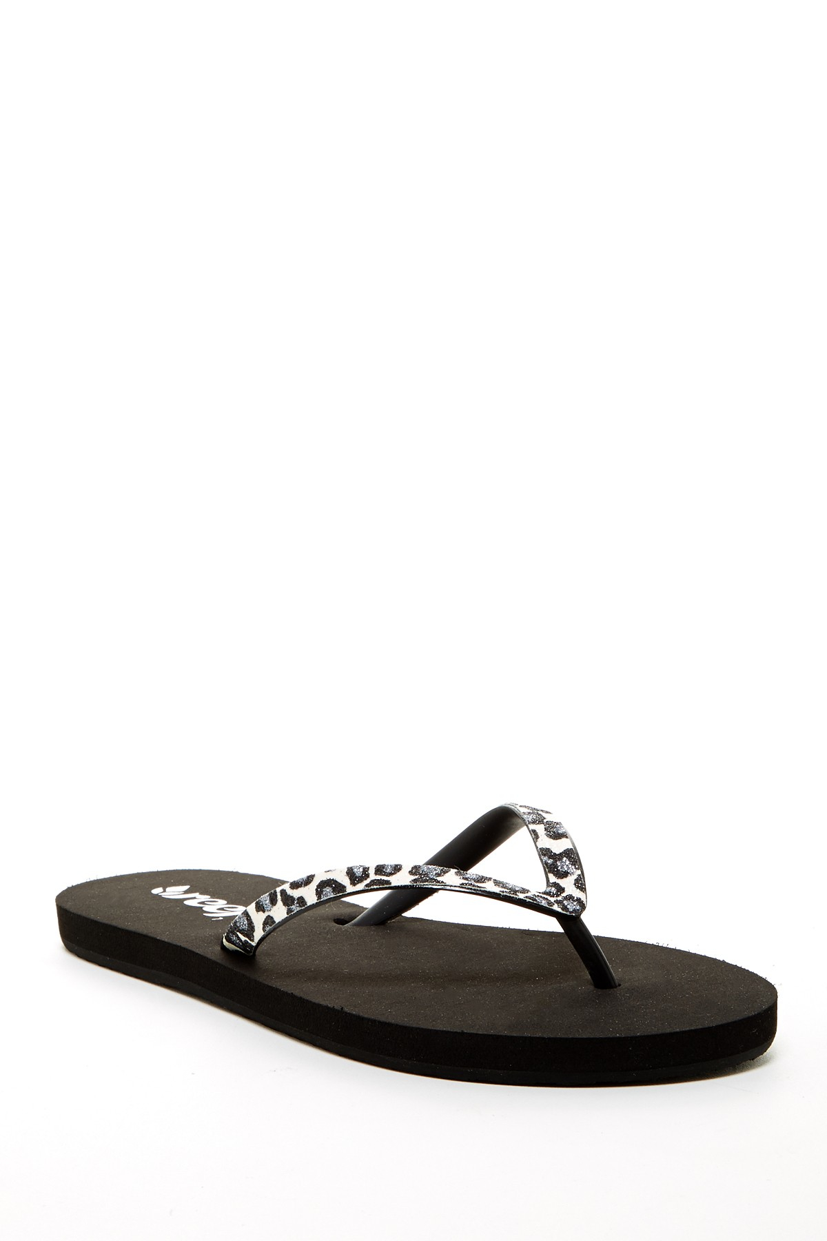 reef leopard print flip flops