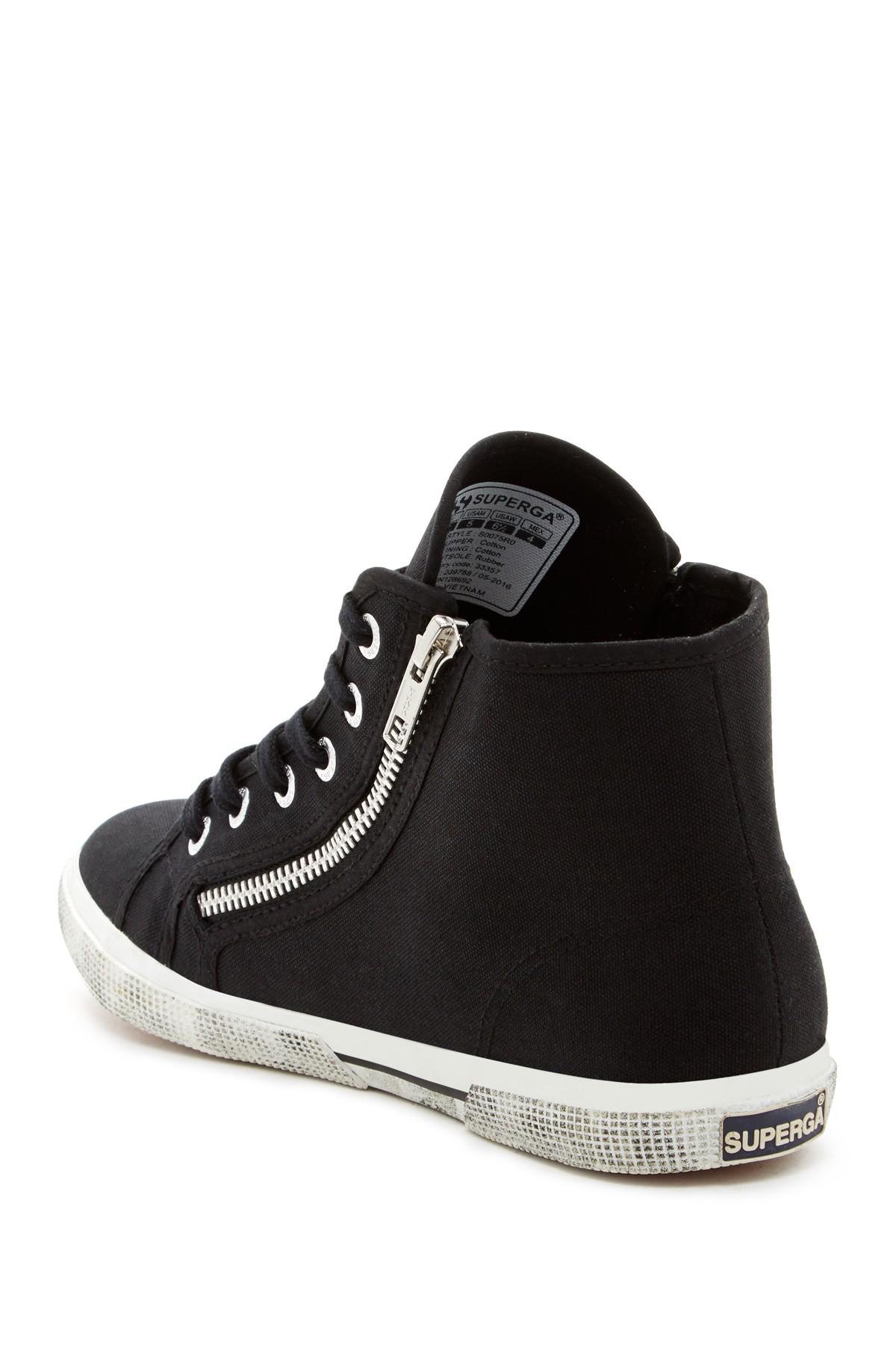 Superga Cotu Zip High Top Sneaker in Black - Lyst