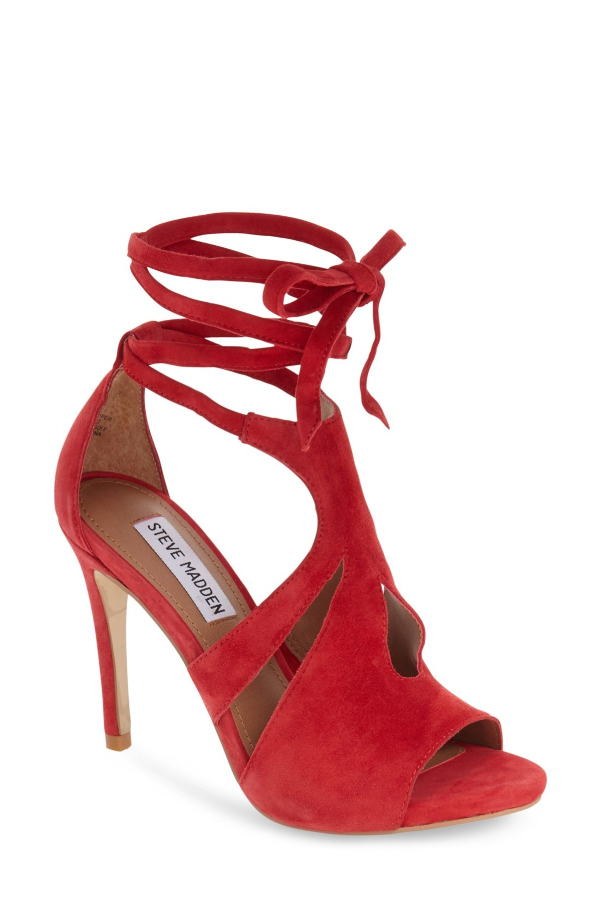 steve madden red lace up heels