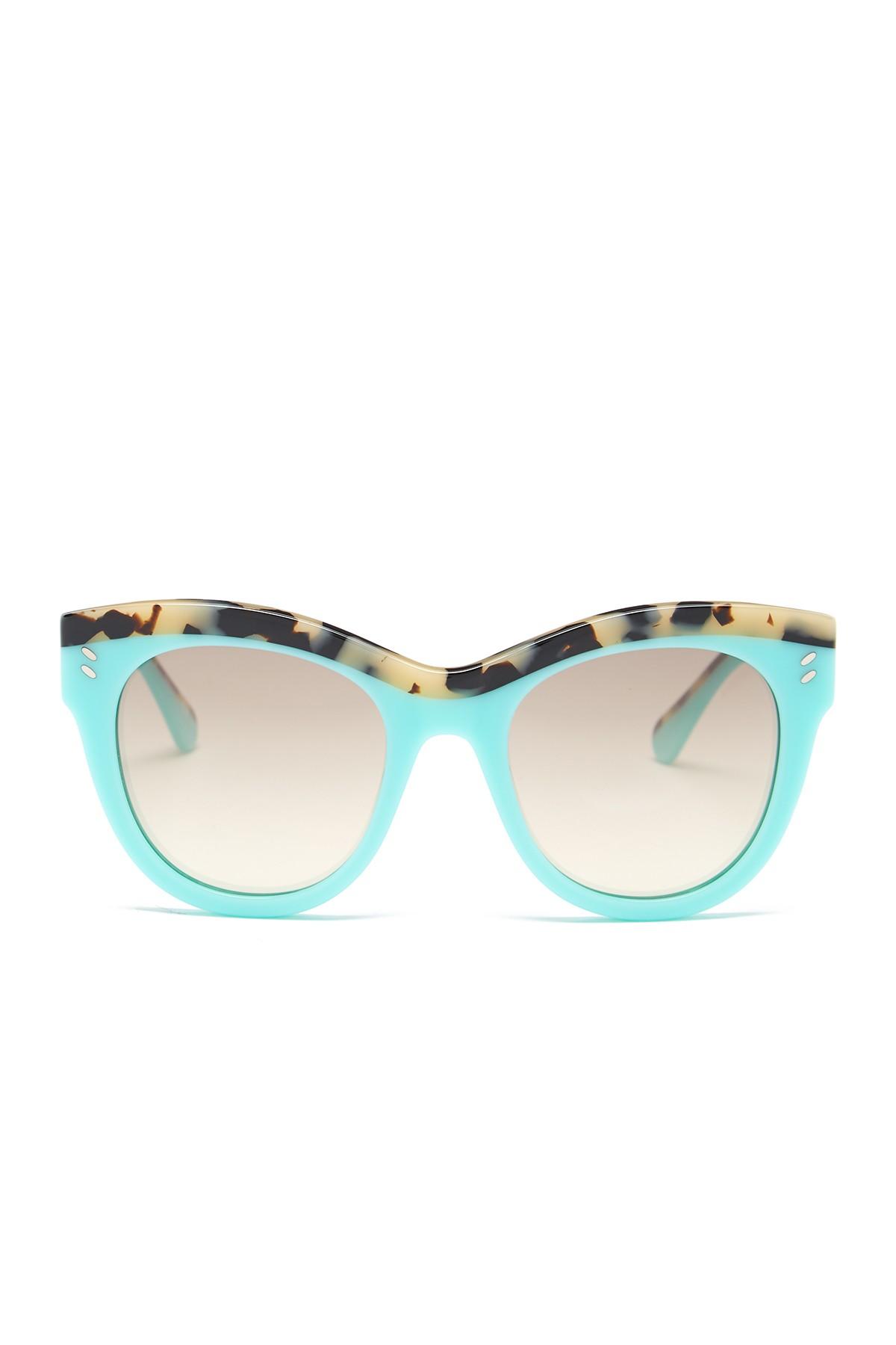 Stella mccartney Women's Cat Eye Sunglasses in Blue | Lyst