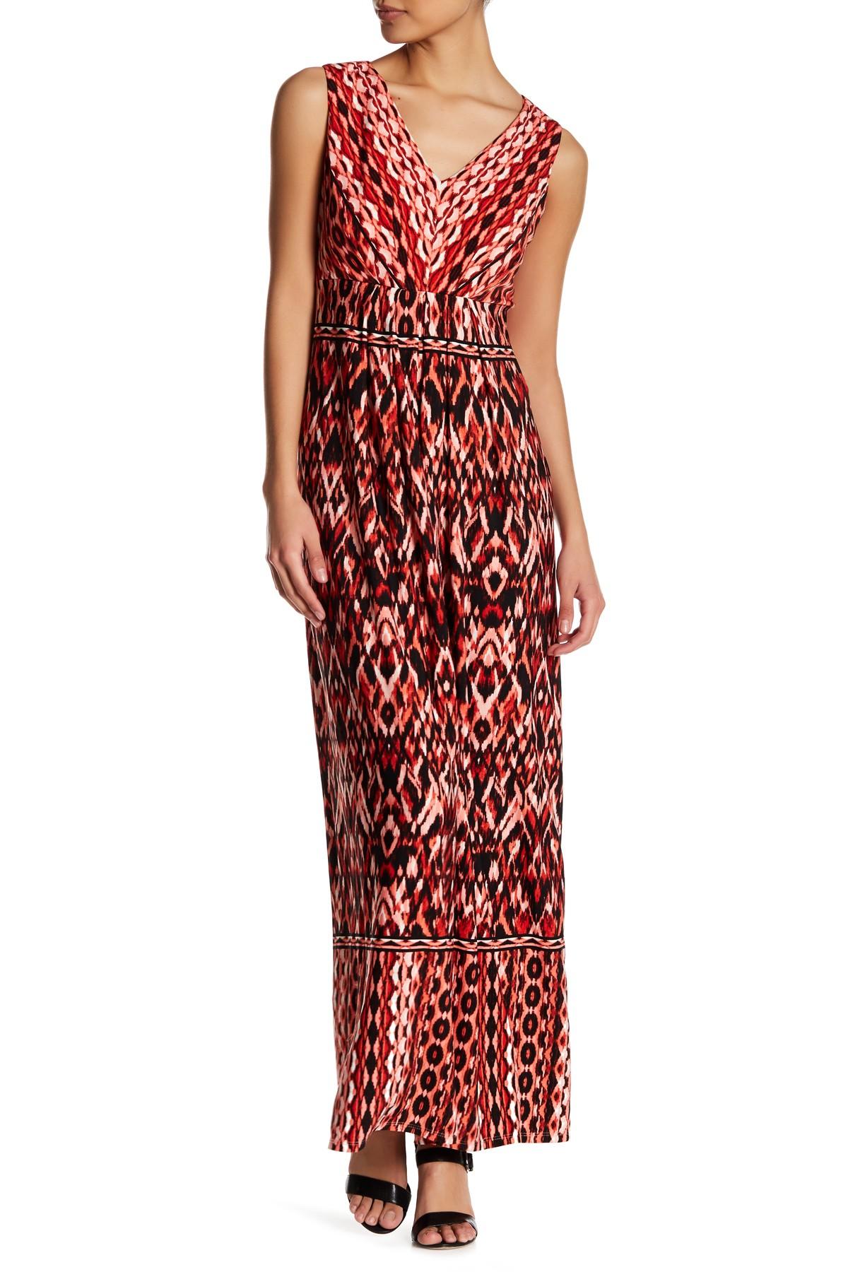 Lyst - Maggy London Ikat Chain Maxi Dress in Red
