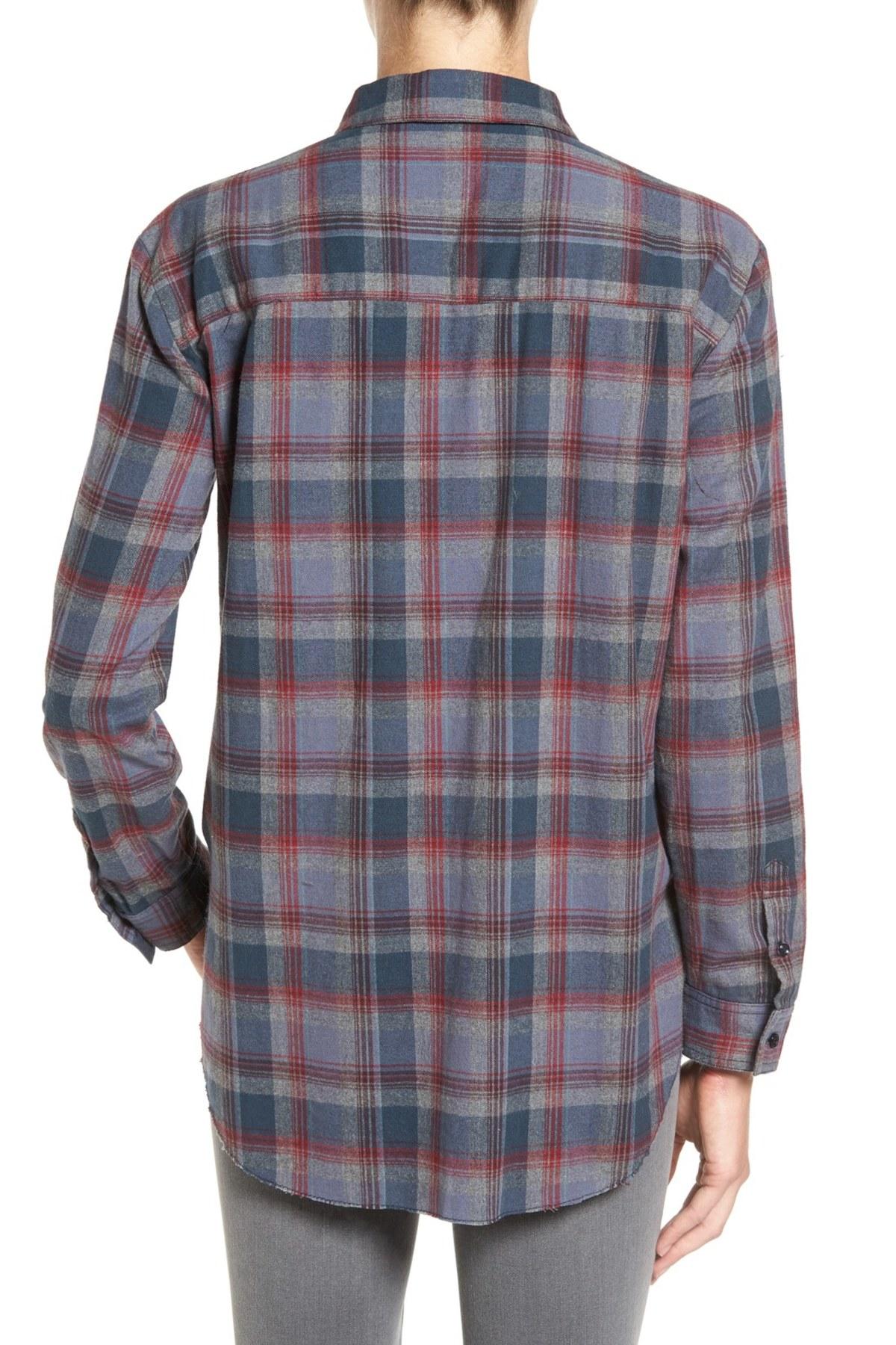 treasure and bond button front plaid shirt jacket