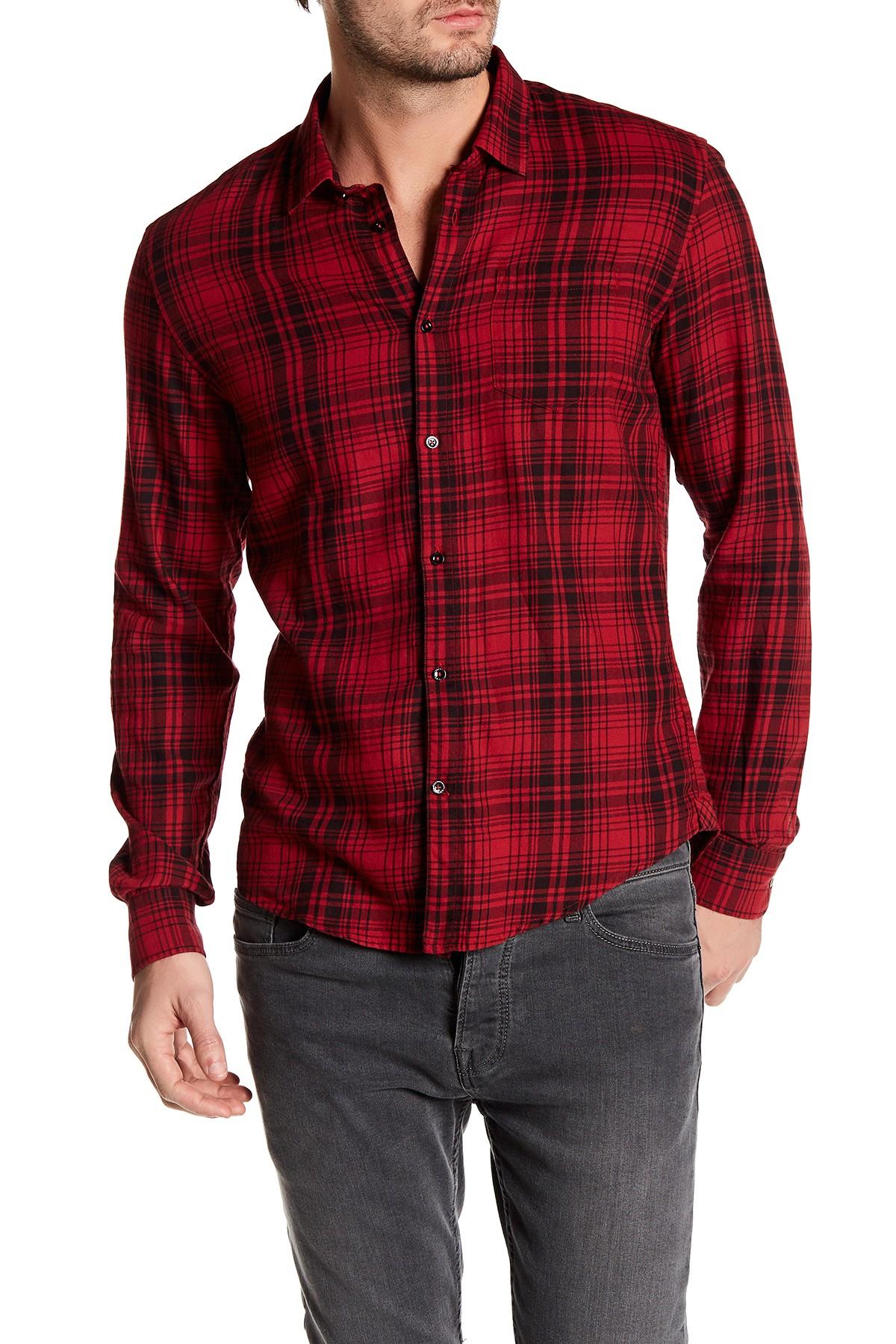 Woolrich Flannel Fitted Hunting Shirt in Red Hunting (Red) for Men - Lyst