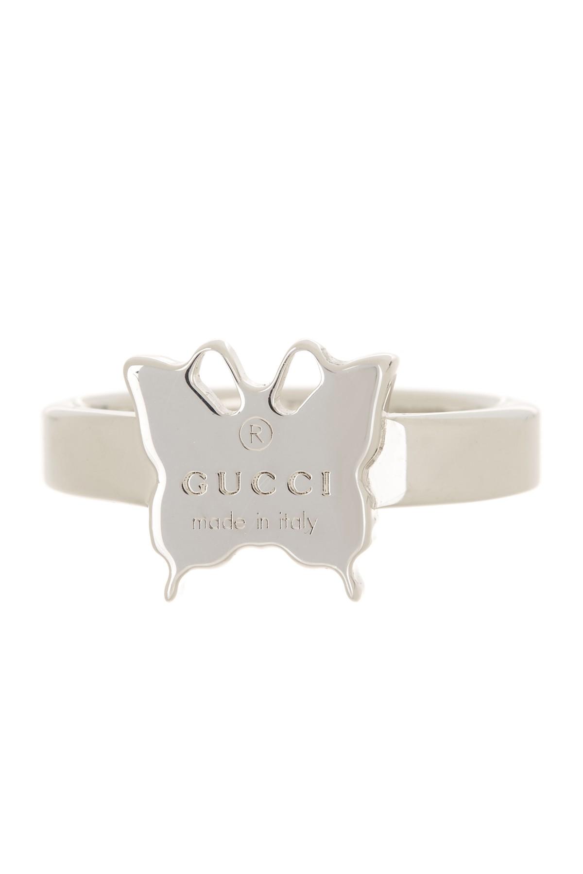 gucci butterfly ring silver