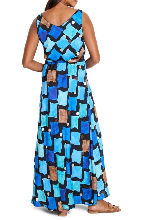 NIC+ZOE Bianca Sea Glass Sleeveless Maxi Dress in Blue