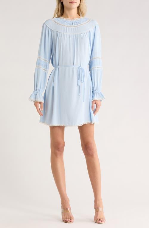 nordstrom rack blue lace dress Nourish Lace Trim Satin Minidress (Women)