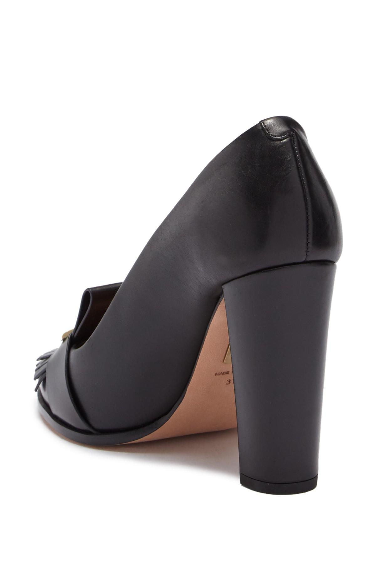 BOSS by Hugo Boss Leather Buckle Tassel Loafer Pump in Black Lyst