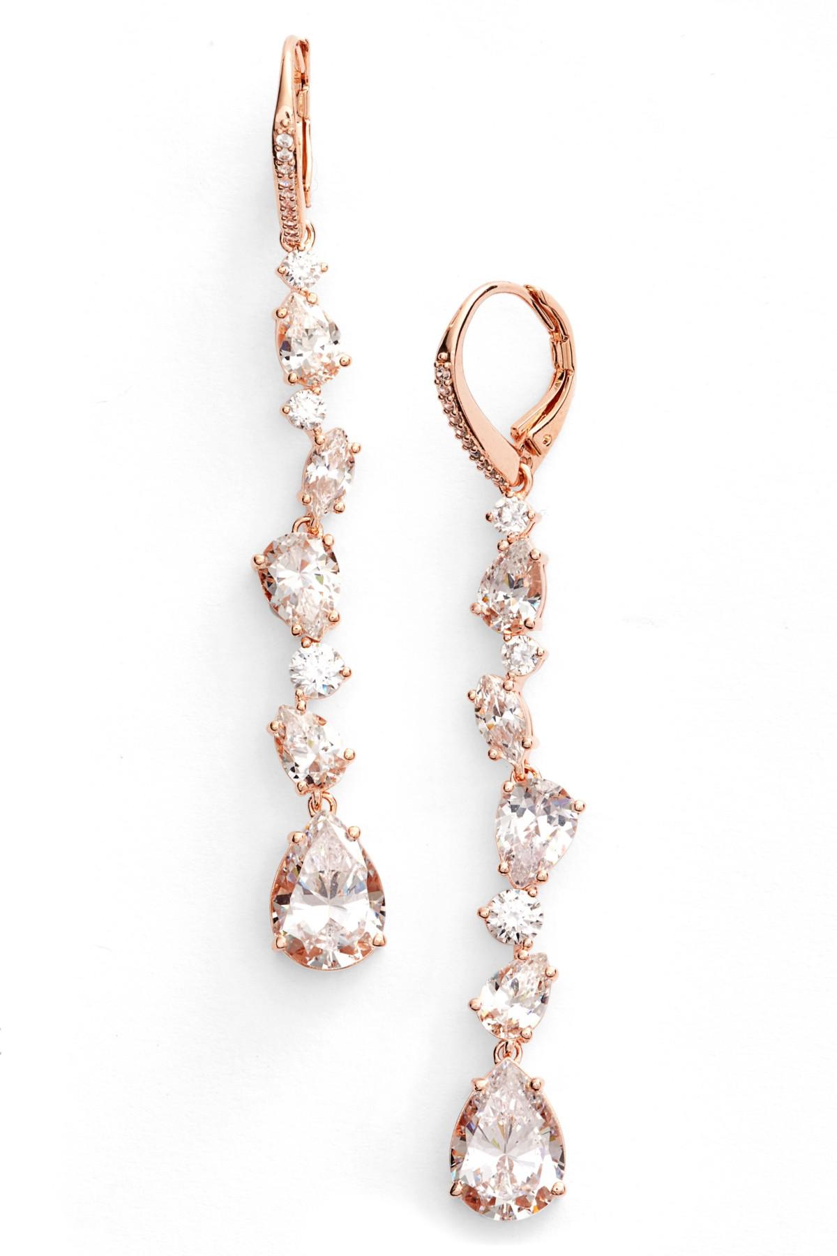 Lyst Nadri Ava Linear Drop Earrings In Metallic Gallery