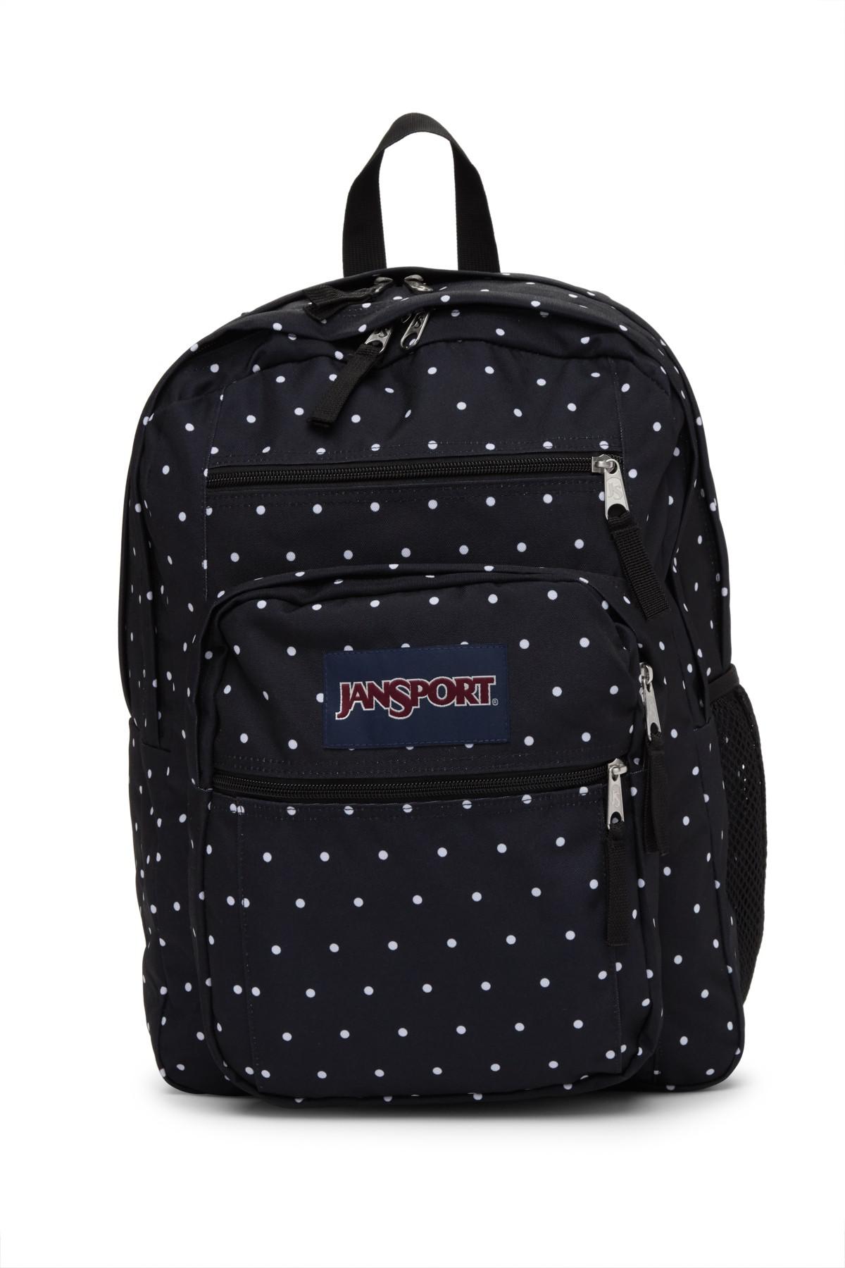 jansport grey polka dot backpack