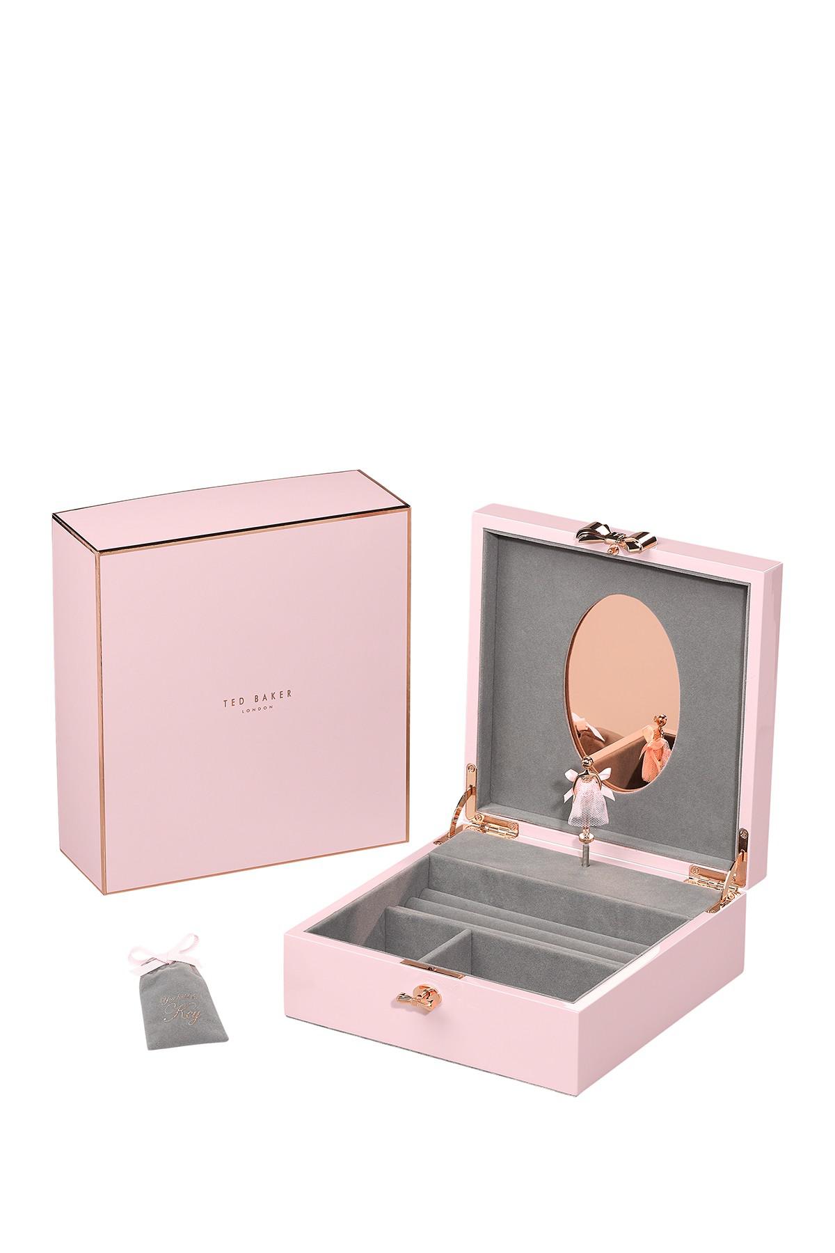 Ted Baker Lacquered Hero Pink Jewellery Box With Musical Ballerina -