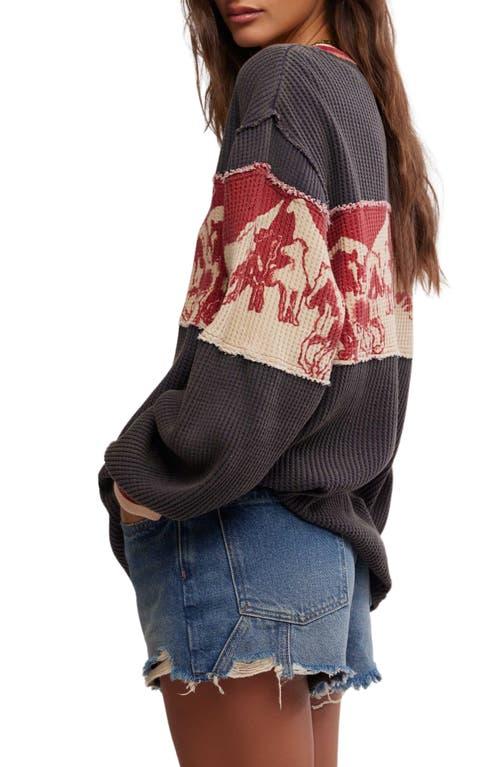 Free People Big Sky Cotton Waffle Knit Graphic T-Shirt Lyst