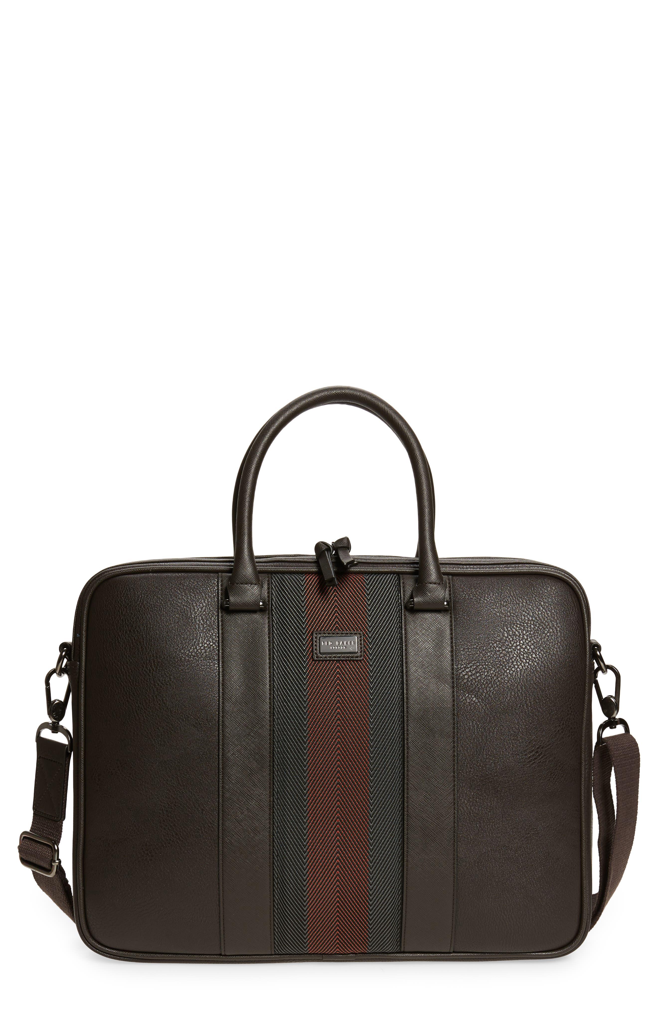 Ted Baker Cherade Faux Leather Messenger Bag In Brown Chocolate At