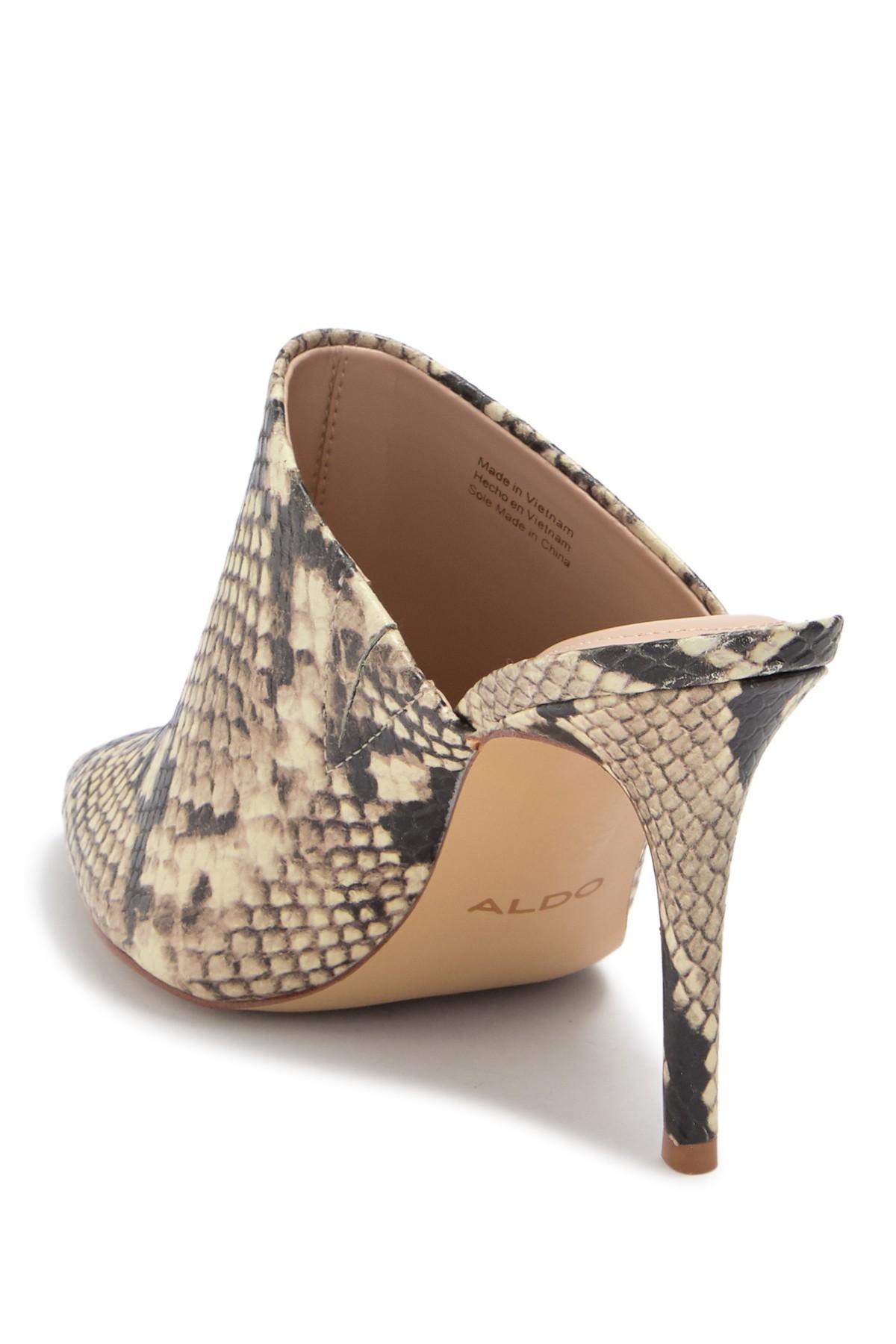 aldo snakeskin mules