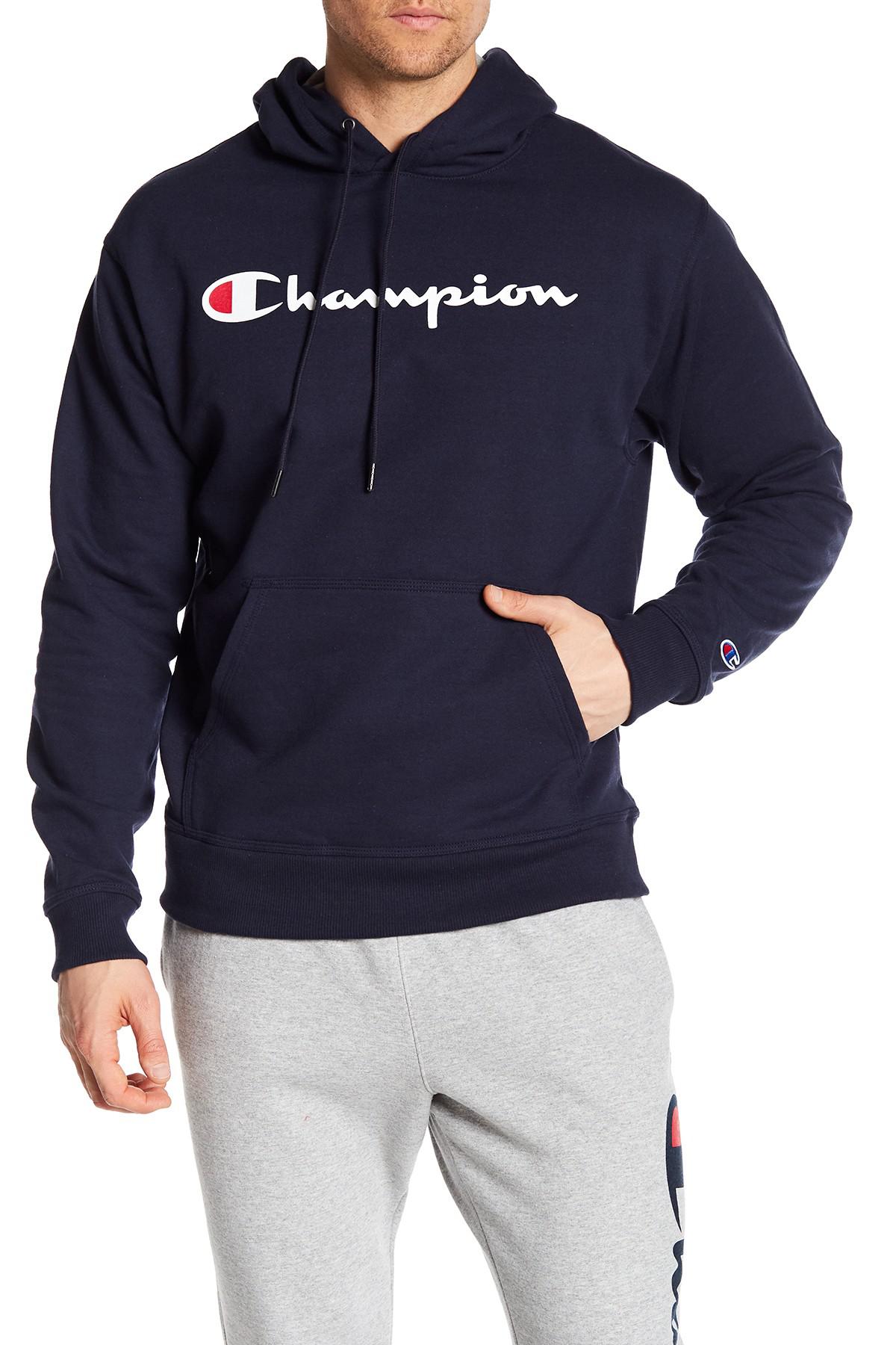 Lyst - Champion Graphic Powerblend Hoodie in Blue for Men