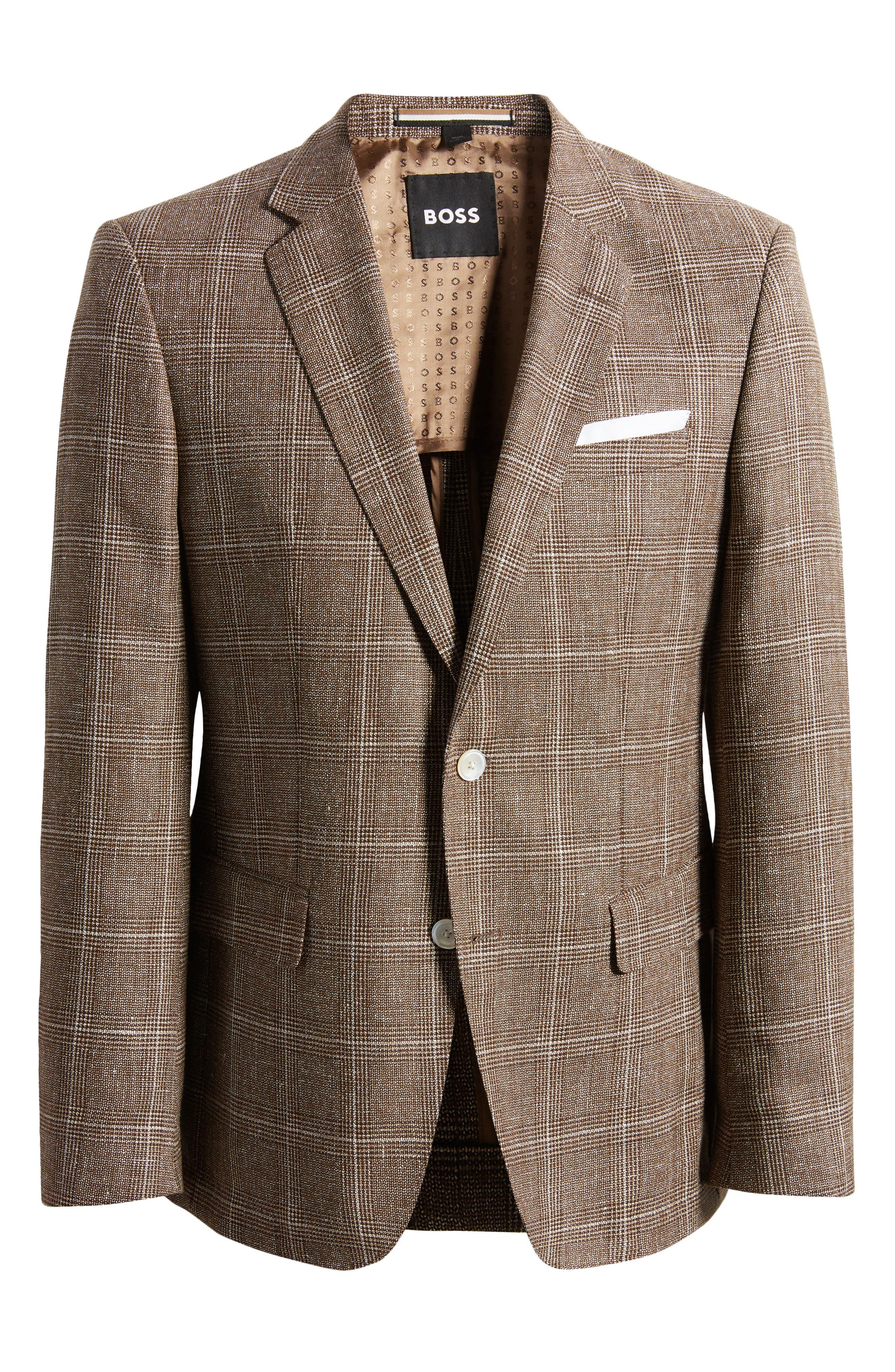 BOSS by HUGO BOSS Hutson Slim Fit Plaid Wool Sport Coat In Medium Beige At  Nordstrom Rack in Brown for Men | Lyst