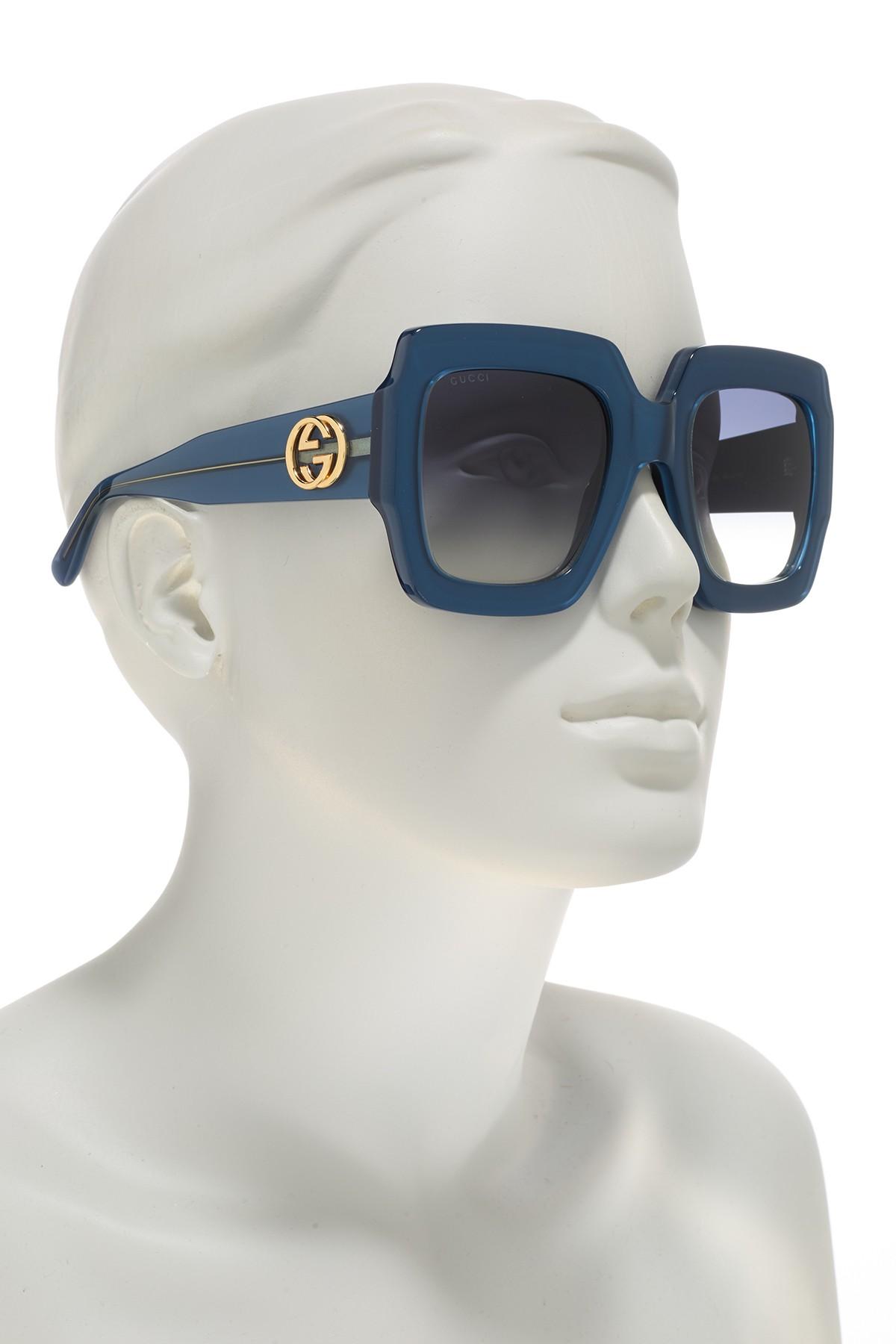 Gucci 54mm Oversized Square Sunglasses in dk Blue (Blue) | Lyst
