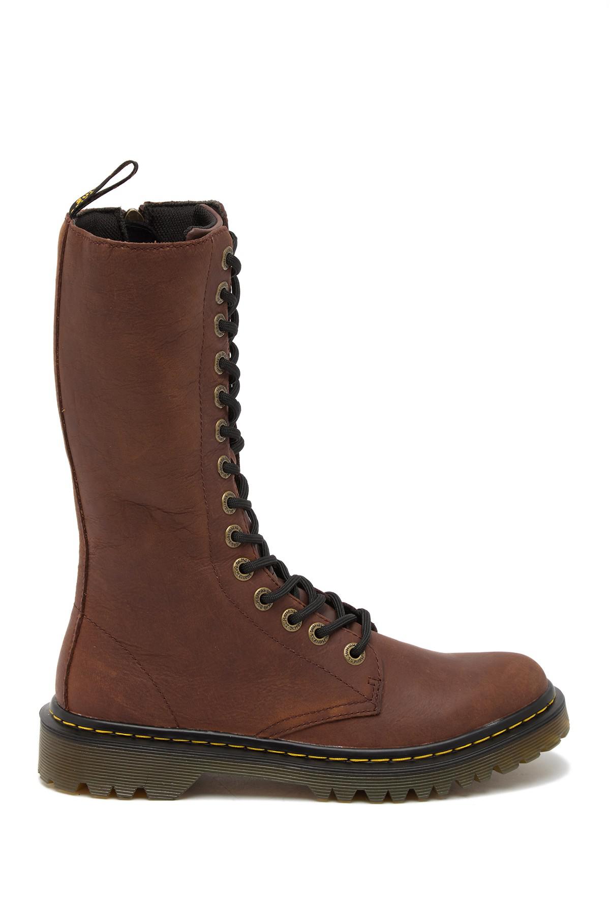 Dr. Martens Luana Tall Combat Boots in Brown | Lyst