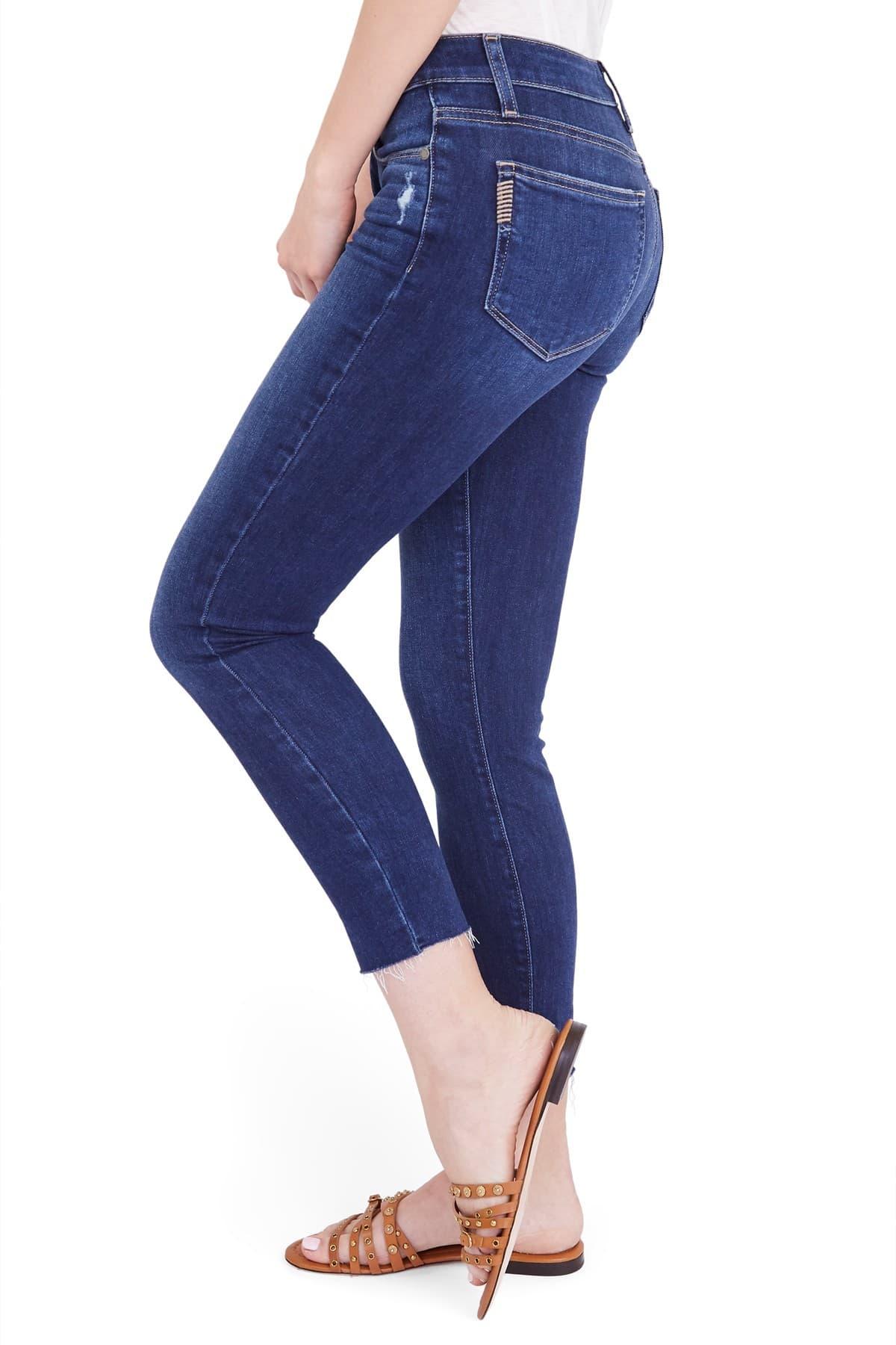 PAIGE Kylie Crop Raw Edge Skinny Jeans in Blue | Lyst
