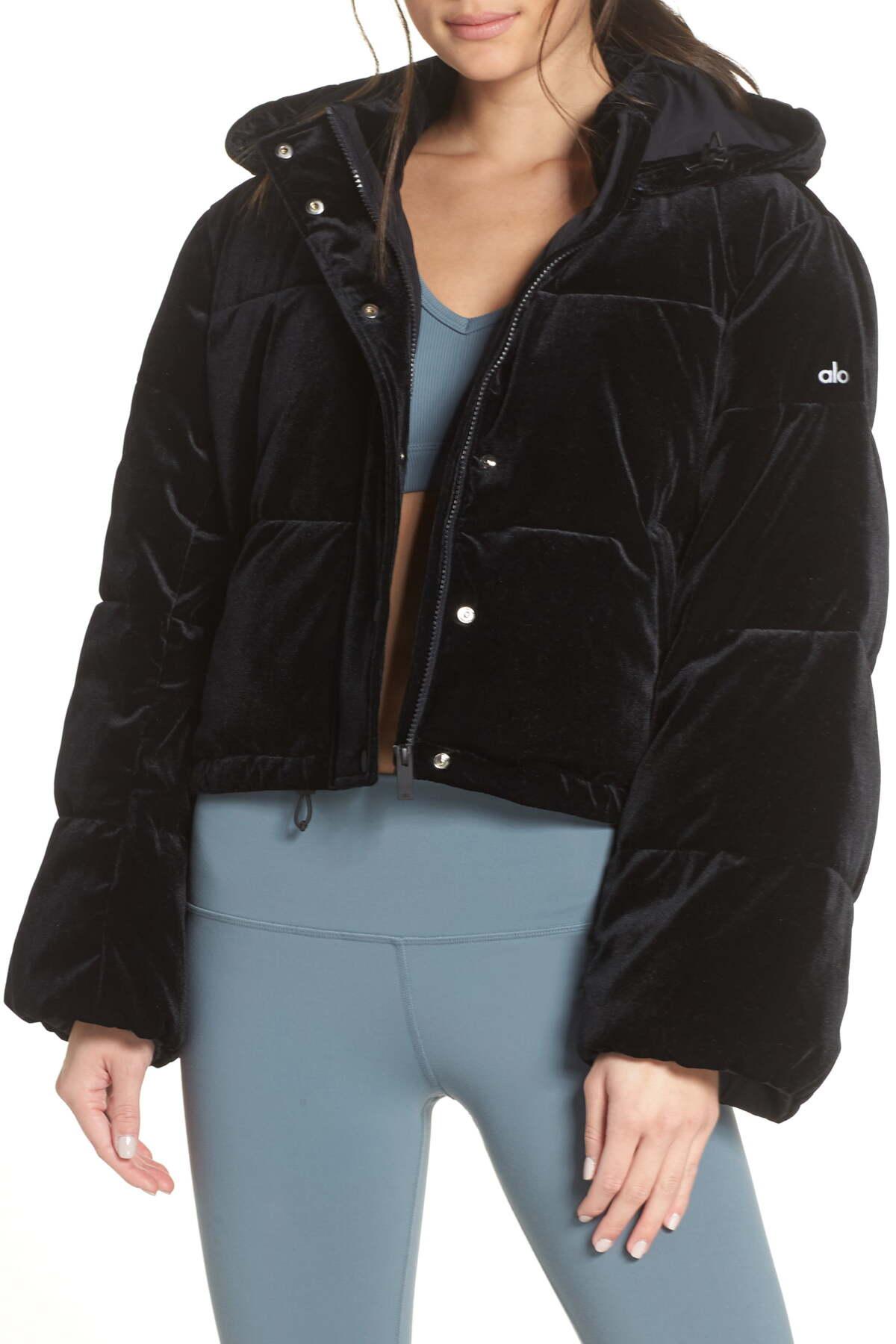 velvet puffer black