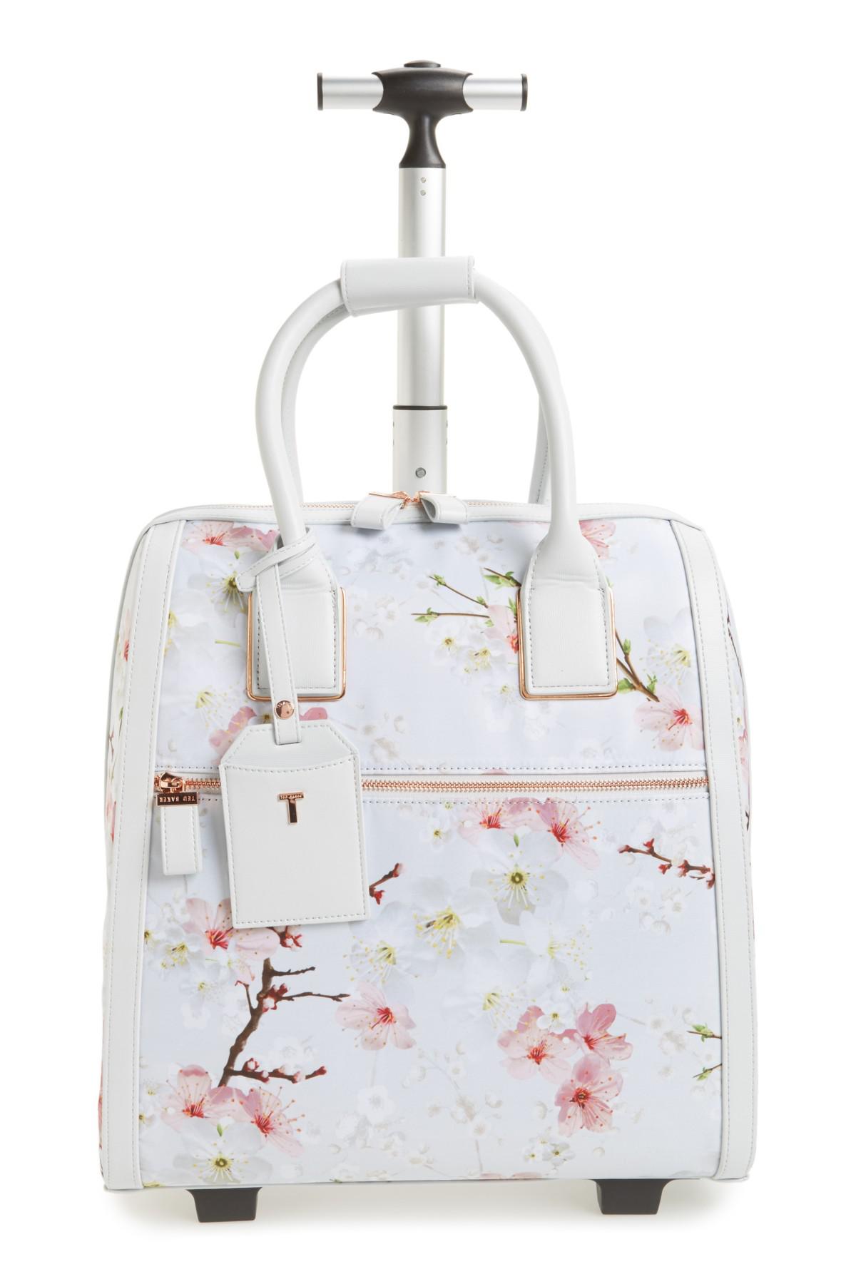 Ted Baker Alayaa Cherry Blossom Two-wheel Travel Bag in Gray | Lyst