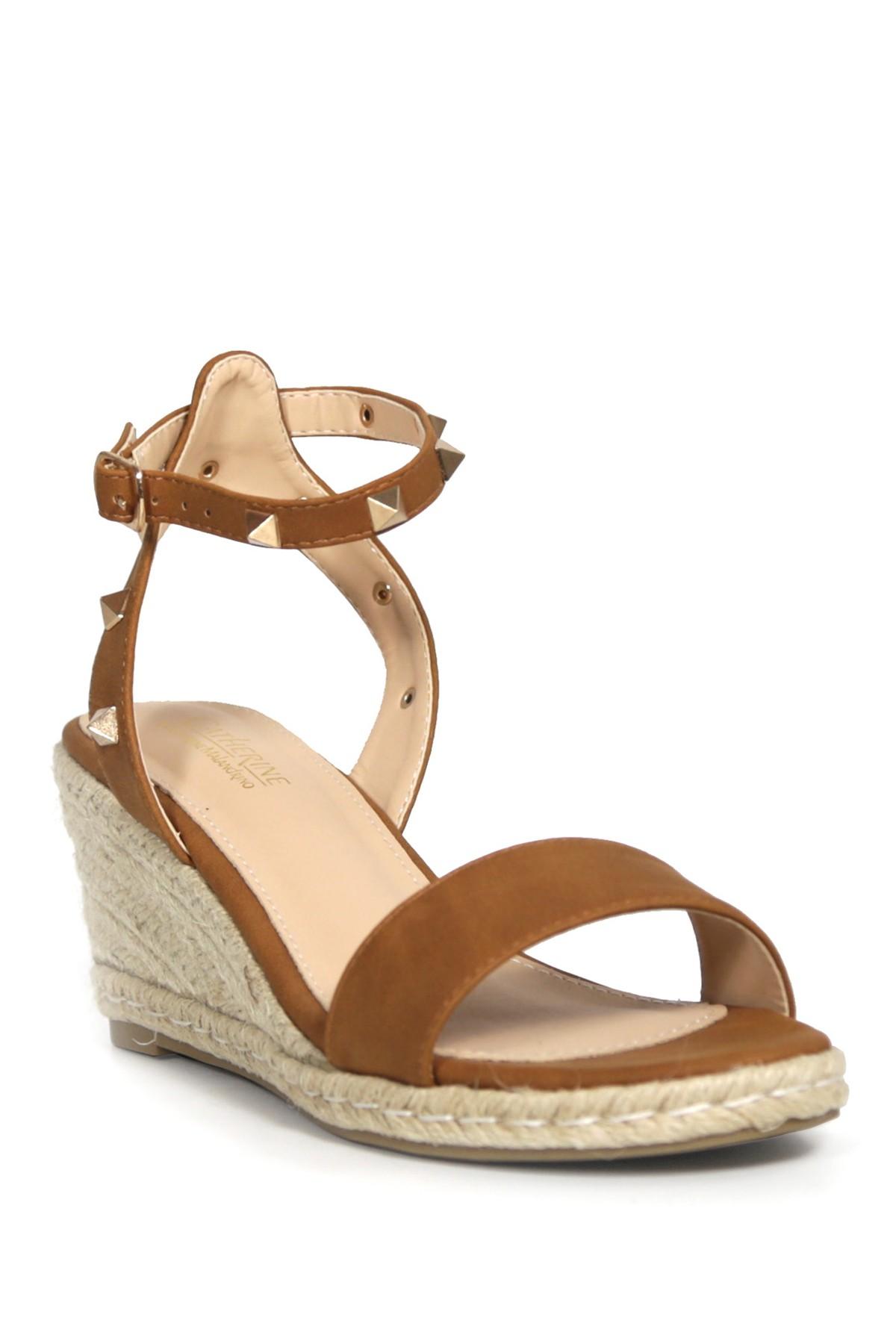 studded espadrille wedge sandals