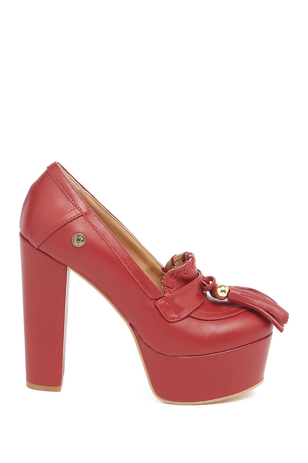 Love Moschino Tassel Platform Block Heel Pump in Red Lyst