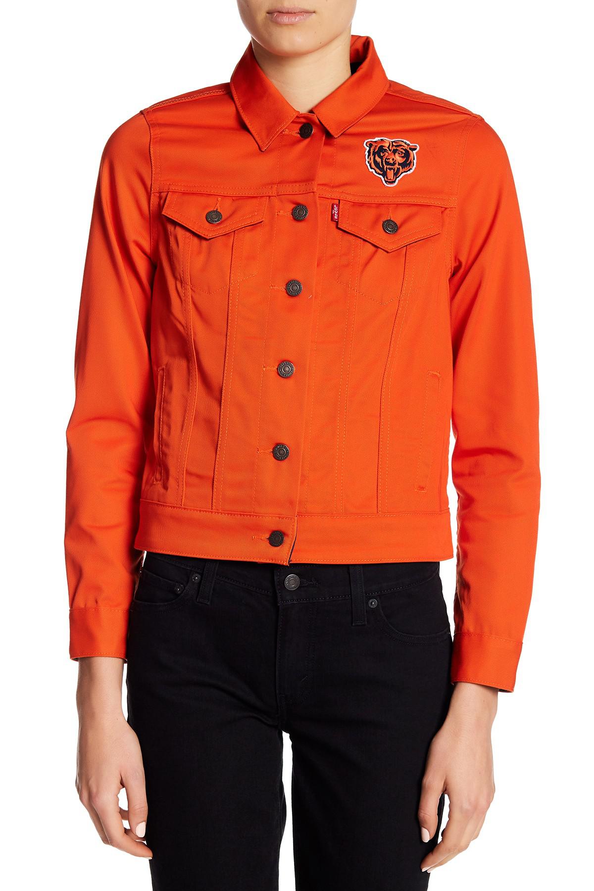 orange trucker jacket