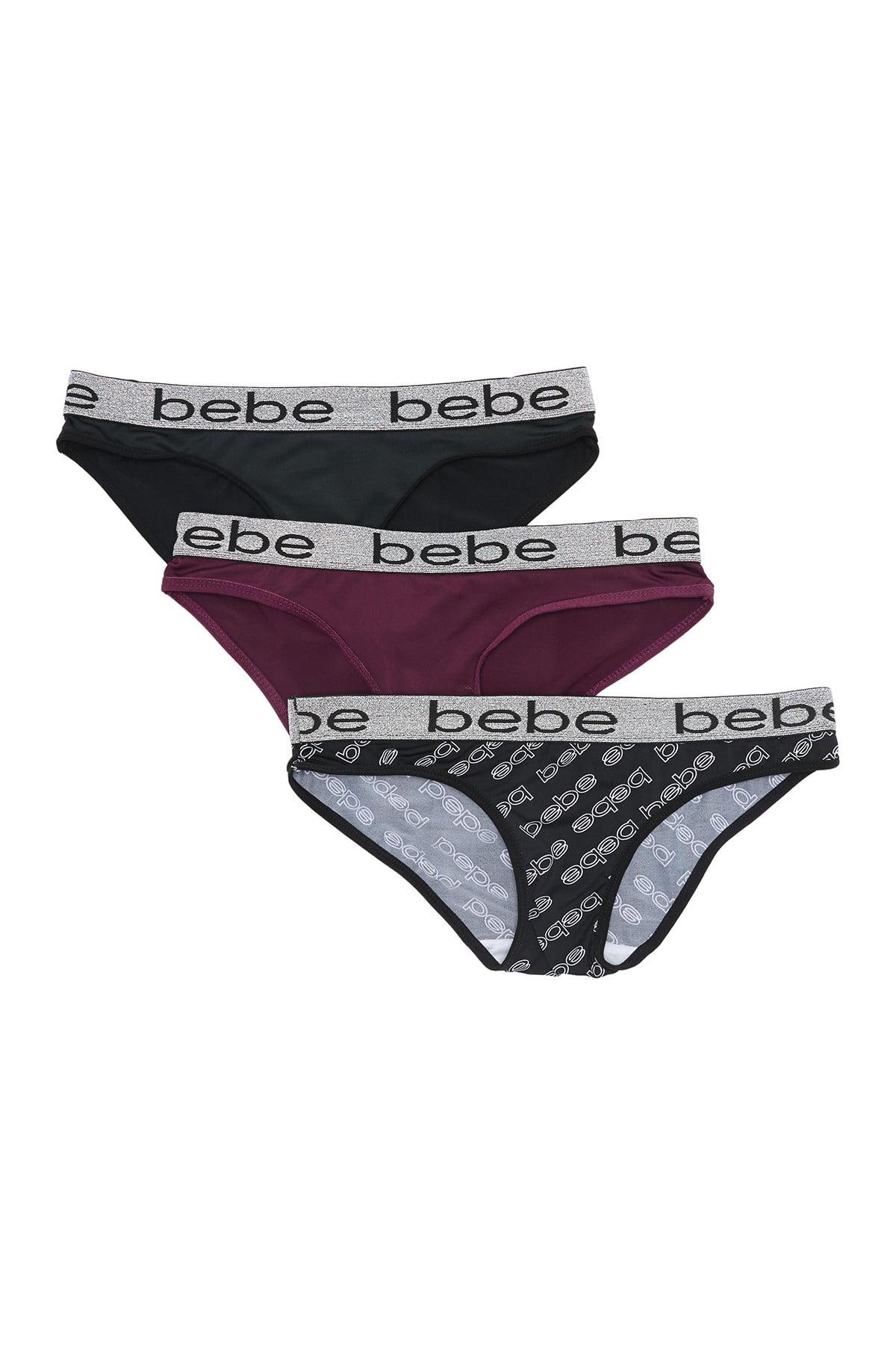 Bebe Logo Waistband Bikini Panties - Pack Of 3 in Black | Lyst