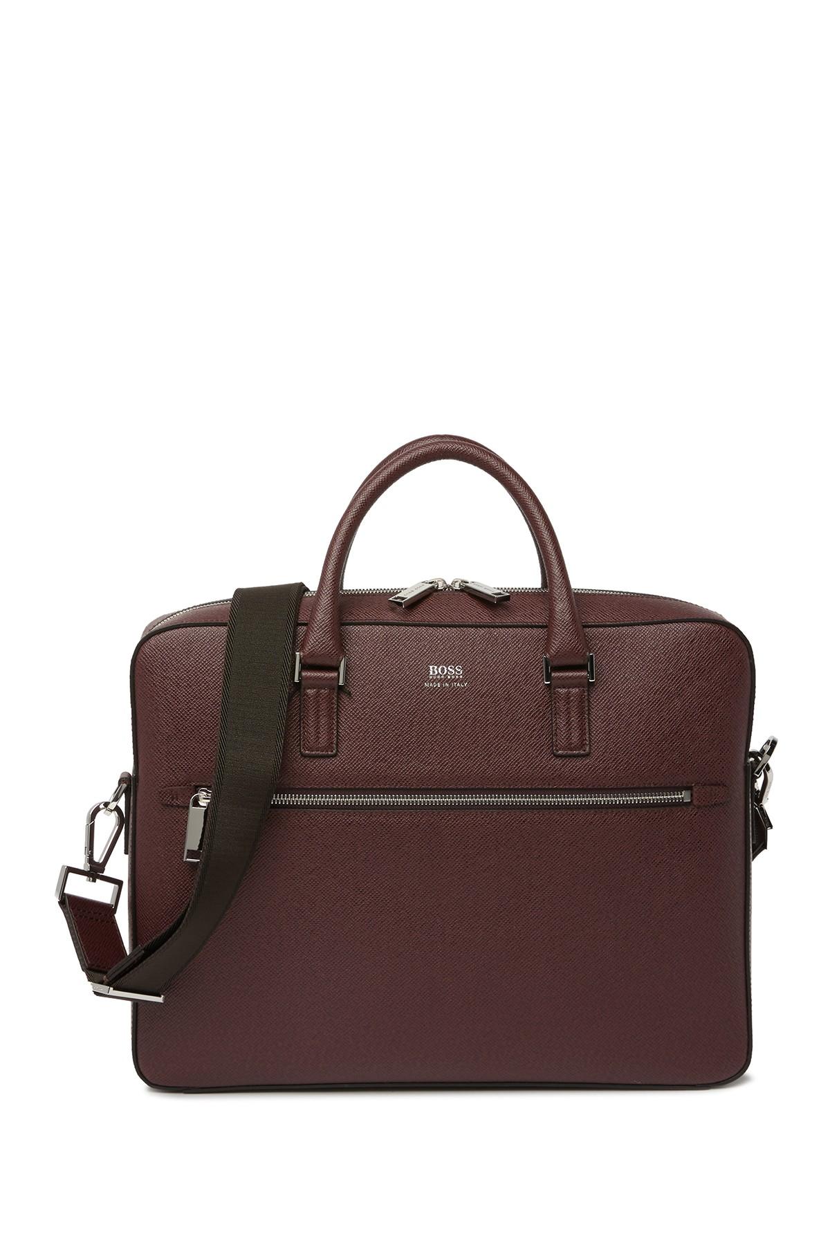 Looting plaintiff Microbe BOSS by HUGO BOSS Leather Signature Doc Laptop Bag in dk rd (Red) for Men |  Lyst