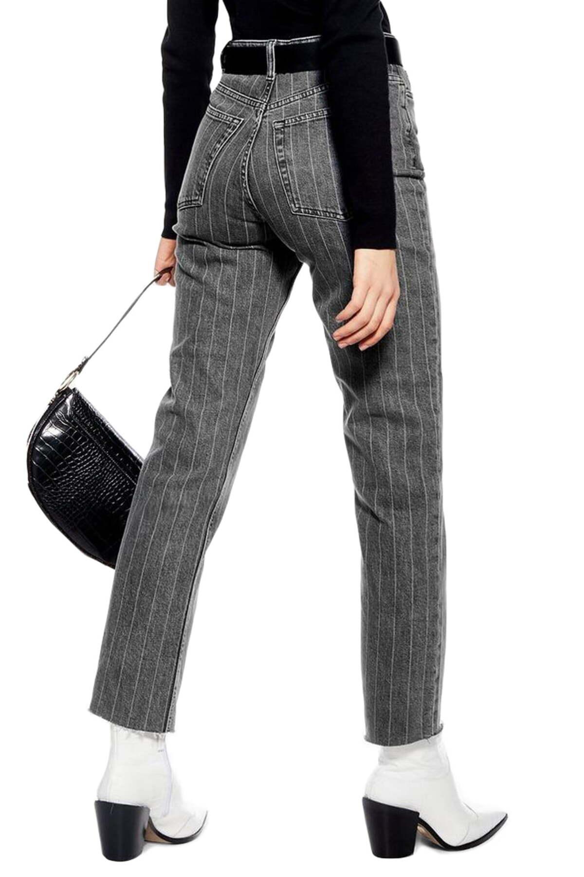 TOPSHOP Denim Washed Black Pinstripe Jeans - Lyst