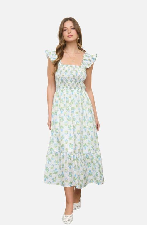 blu pepper green floral dress Blu Pepper White and Green Size L Dress  Swap Boutique