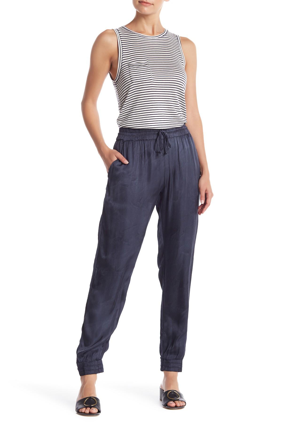 Young Fabulous & Broke Ollie Satin Drawstring Jogger Pants in Blue | Lyst