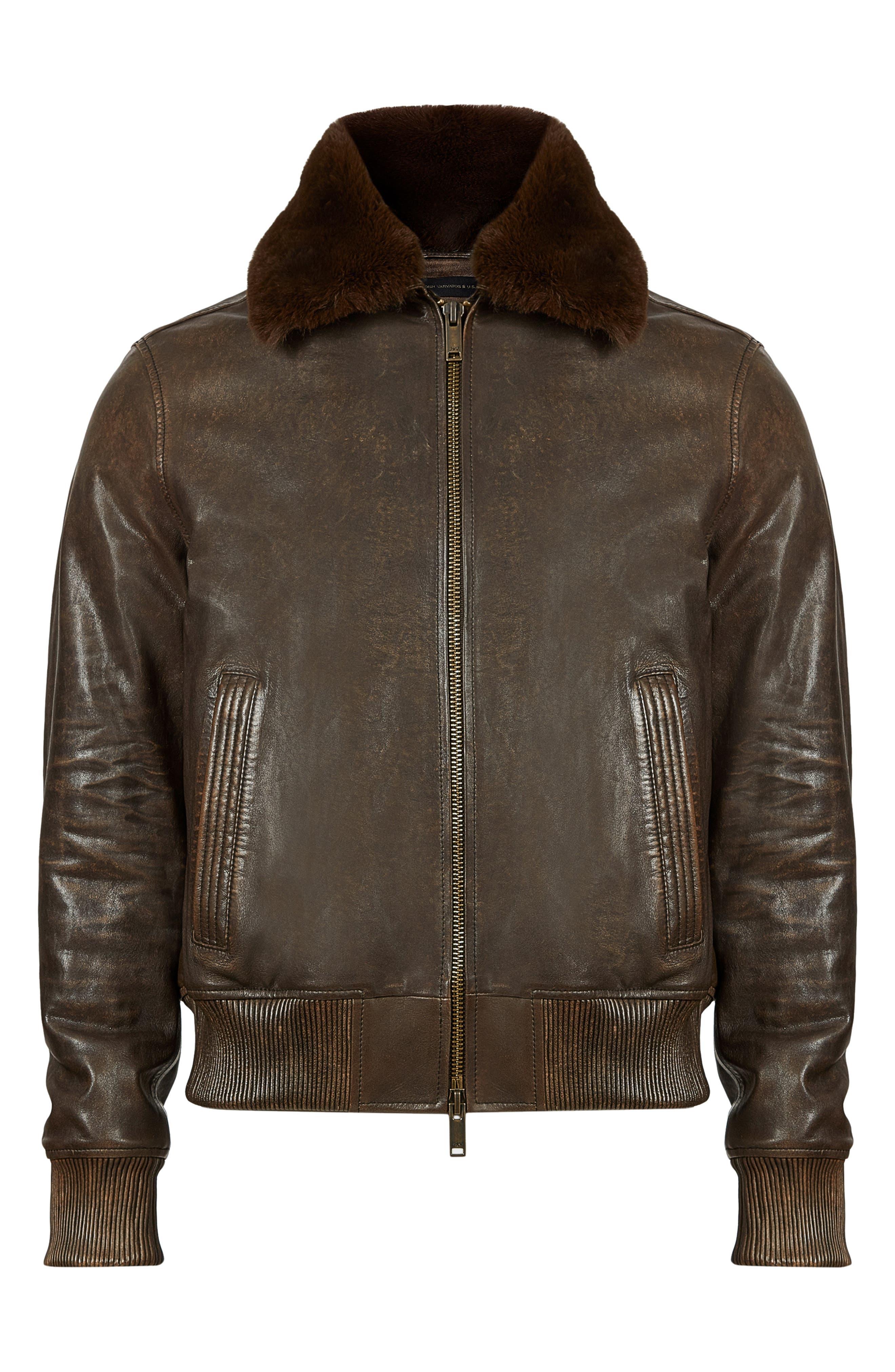 John varvatos top leather jacket nordstrom