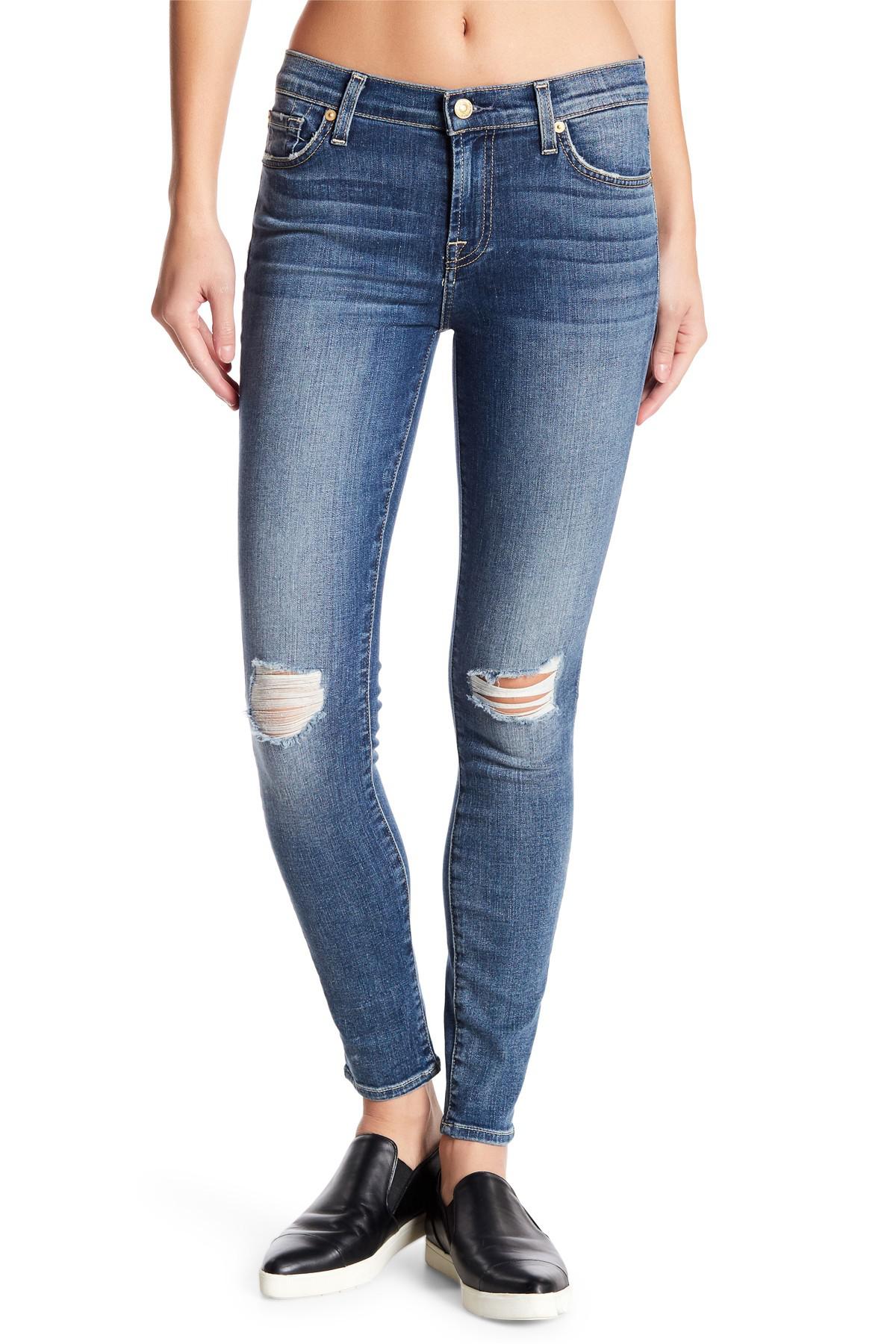 Lyst - 7 For All Mankind Gwenevere Ankle Jeans in Blue