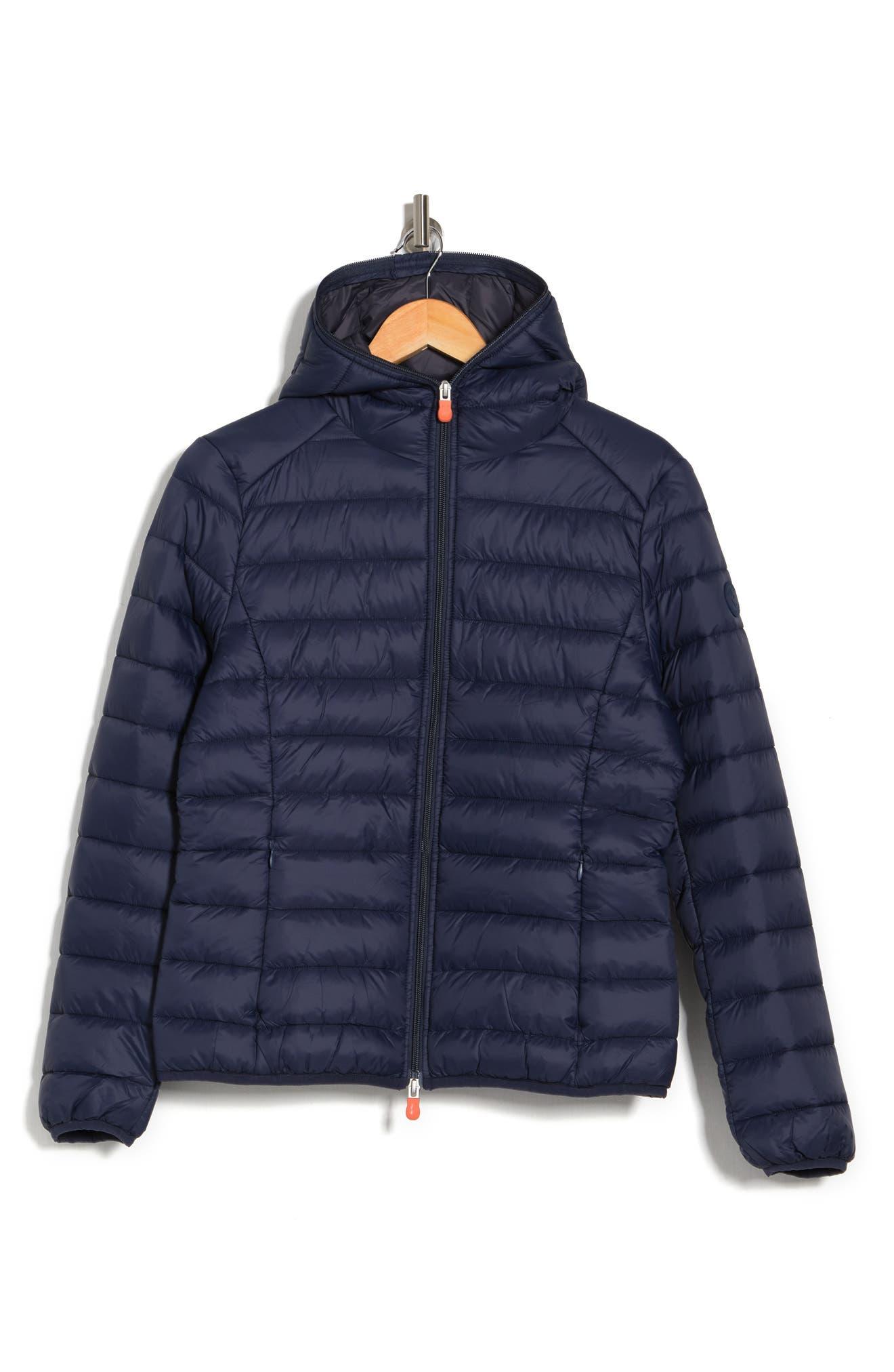 Save The Duck Daisy Packable Hooded Puffer Jacket In Navy At Nordstrom ...