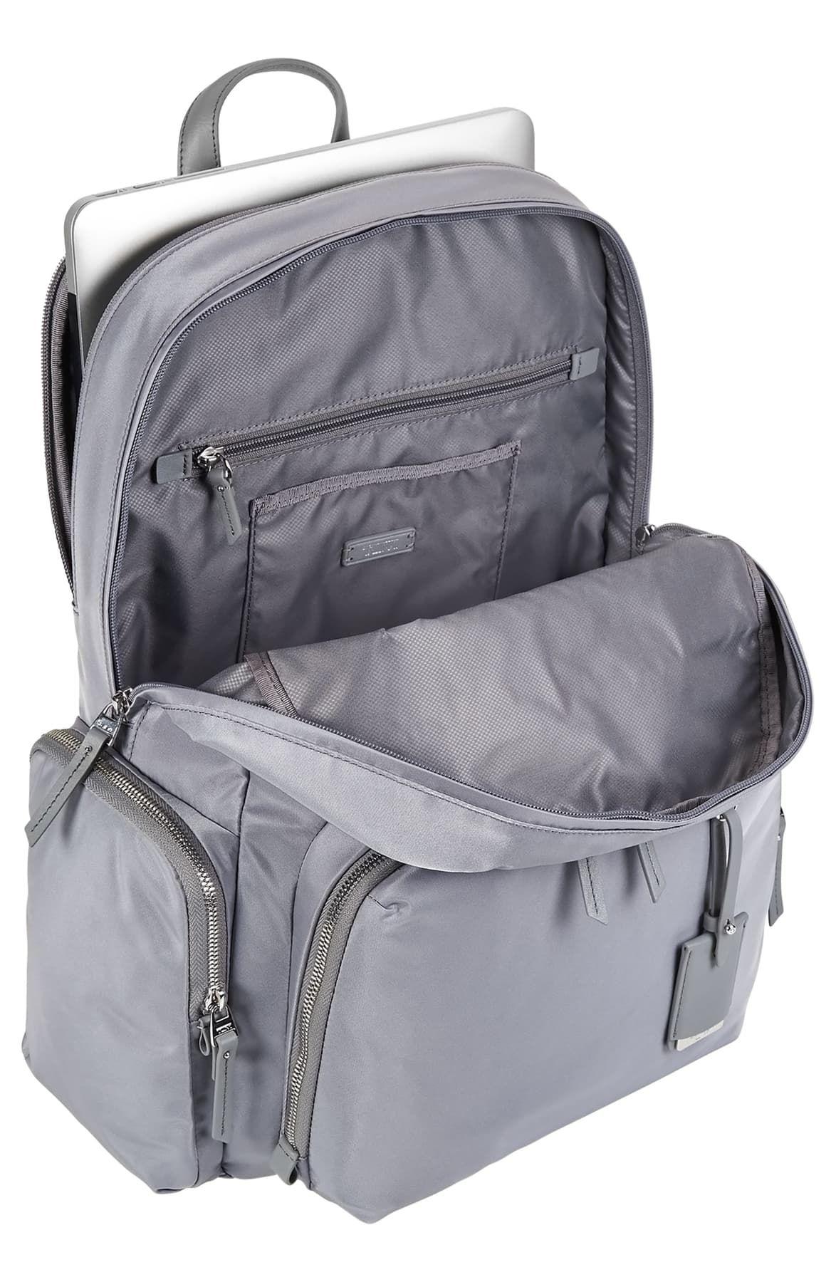 tumi calais leather trimmed nylon backpack