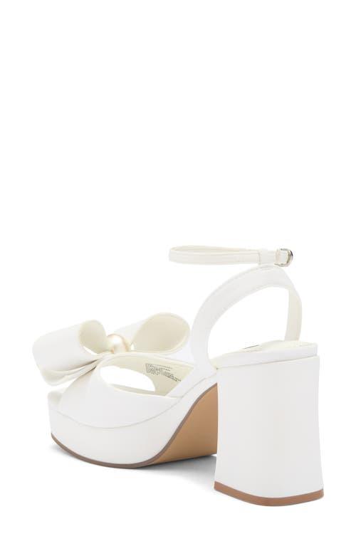 Steve Madden Aerin Bow Platform Sandal in White | Lyst