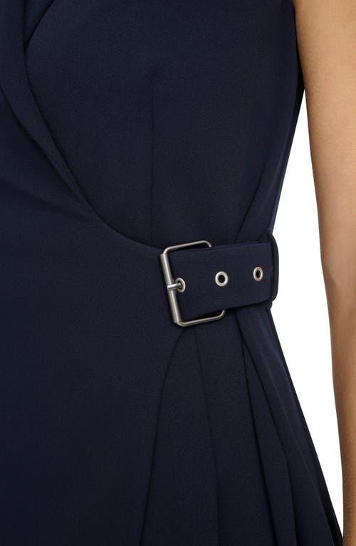 Calvin Klein Sleeveless Side Buckle Wrap Dress in Blue | Lyst Calvin Klein Sleeveless Side Buckle Wrap Dress in Blue | Lyst